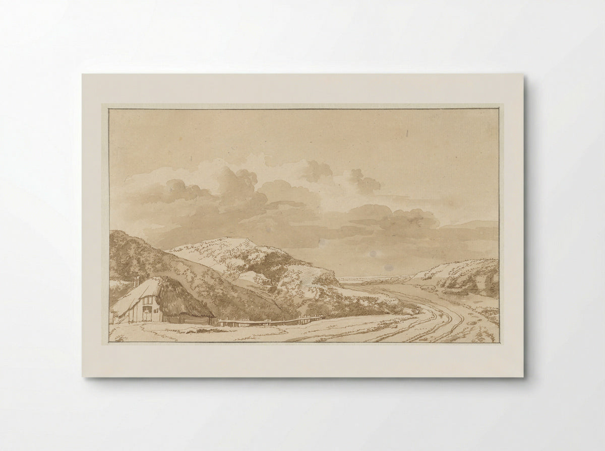 Duinlandschap met huis en weg - Abraham Furnerius - Poster