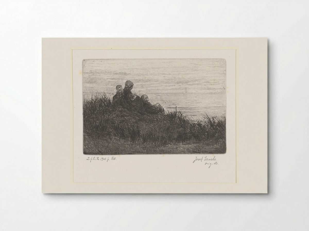 Duinlandschap met moeder en kinderen - Jozef Israëls - Poster