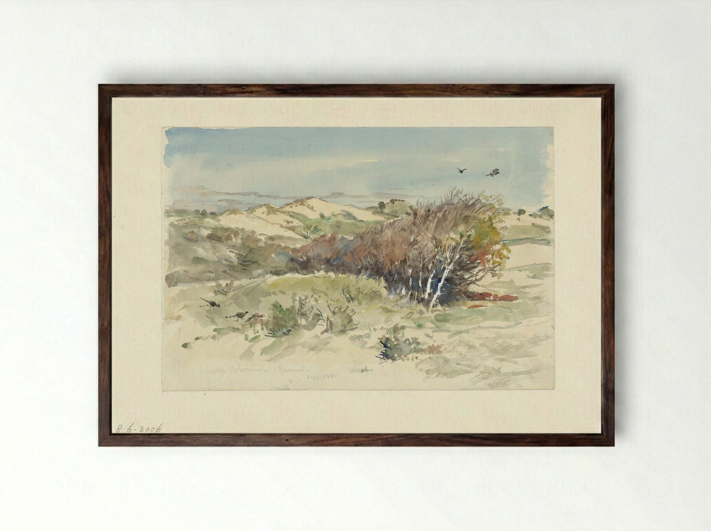 Duinlandschap tussen Bloemendaal en IJmuiden - Jan Hoynck van Papendrecht - Framed Print Dark Wood