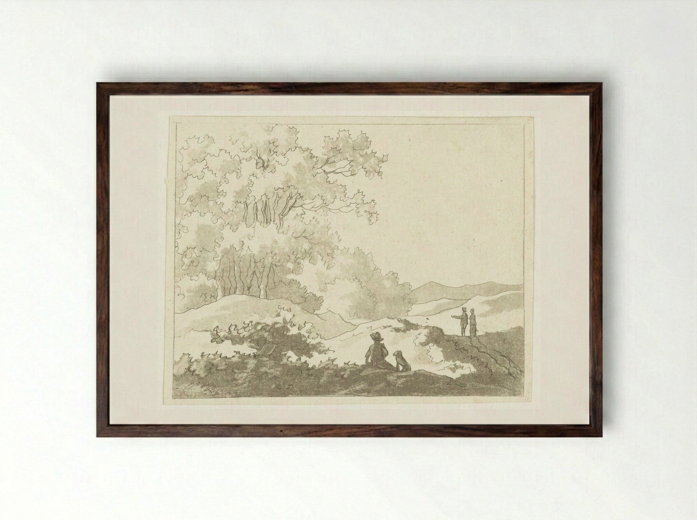 Duinlandschap - Anthonie van den Bos - Framed Print Dark Wood