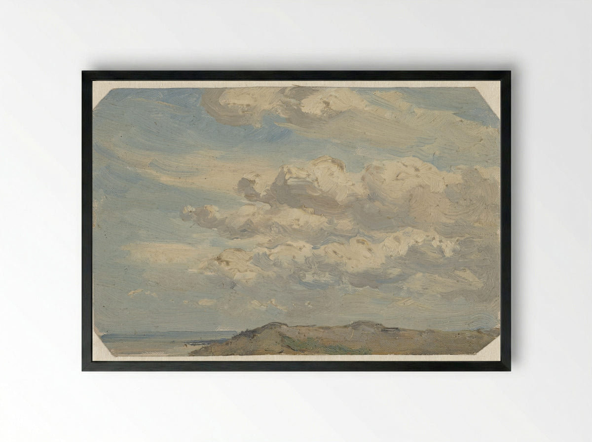 Duintop met links de zee - Jan Willem van Borselen - Framed Print Black