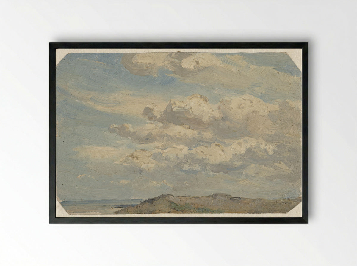 Duintop met links de zee - Jan Willem van Borselen - Framed Print Black
