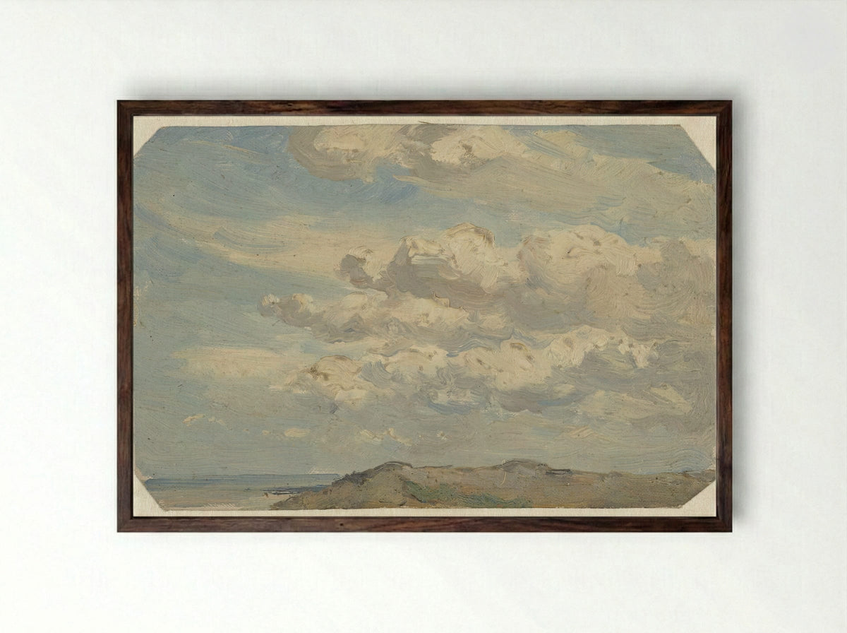 Duintop met links de zee - Jan Willem van Borselen - Framed Print Dark Wood
