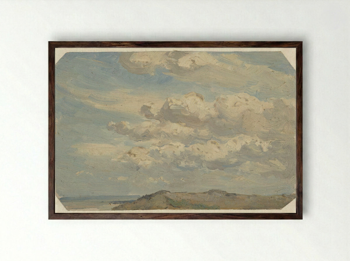 Duintop met links de zee - Jan Willem van Borselen - Framed Print Dark Wood
