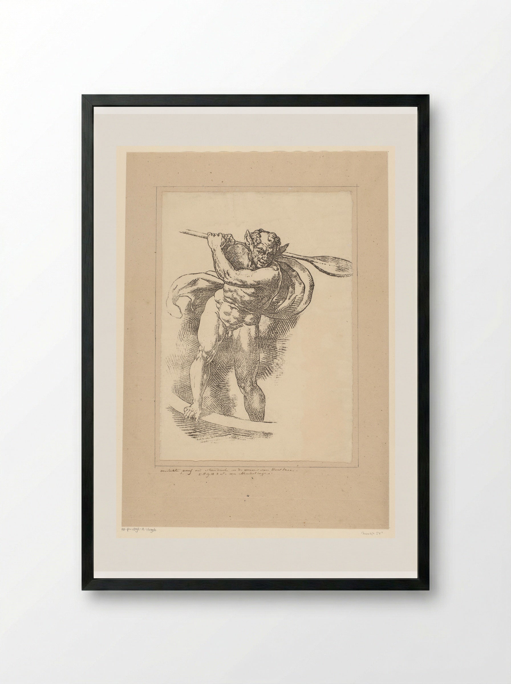Duivelsfiguur (Devil Figure) - David Pièrre Giottino Humbert de Superville - Framed Print Black