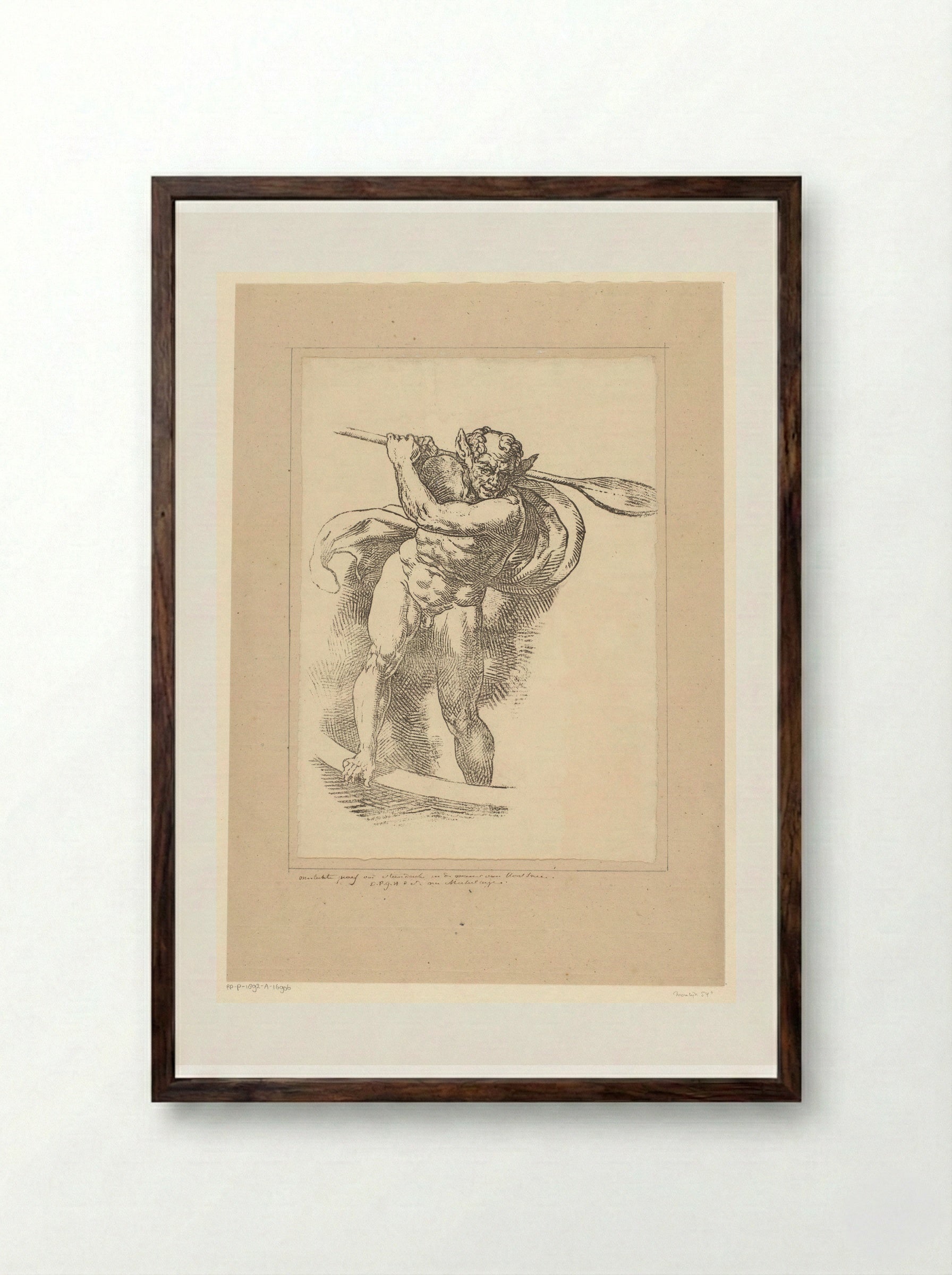 Duivelsfiguur (Devil Figure) - David Pièrre Giottino Humbert de Superville - Framed Print Dark Wood