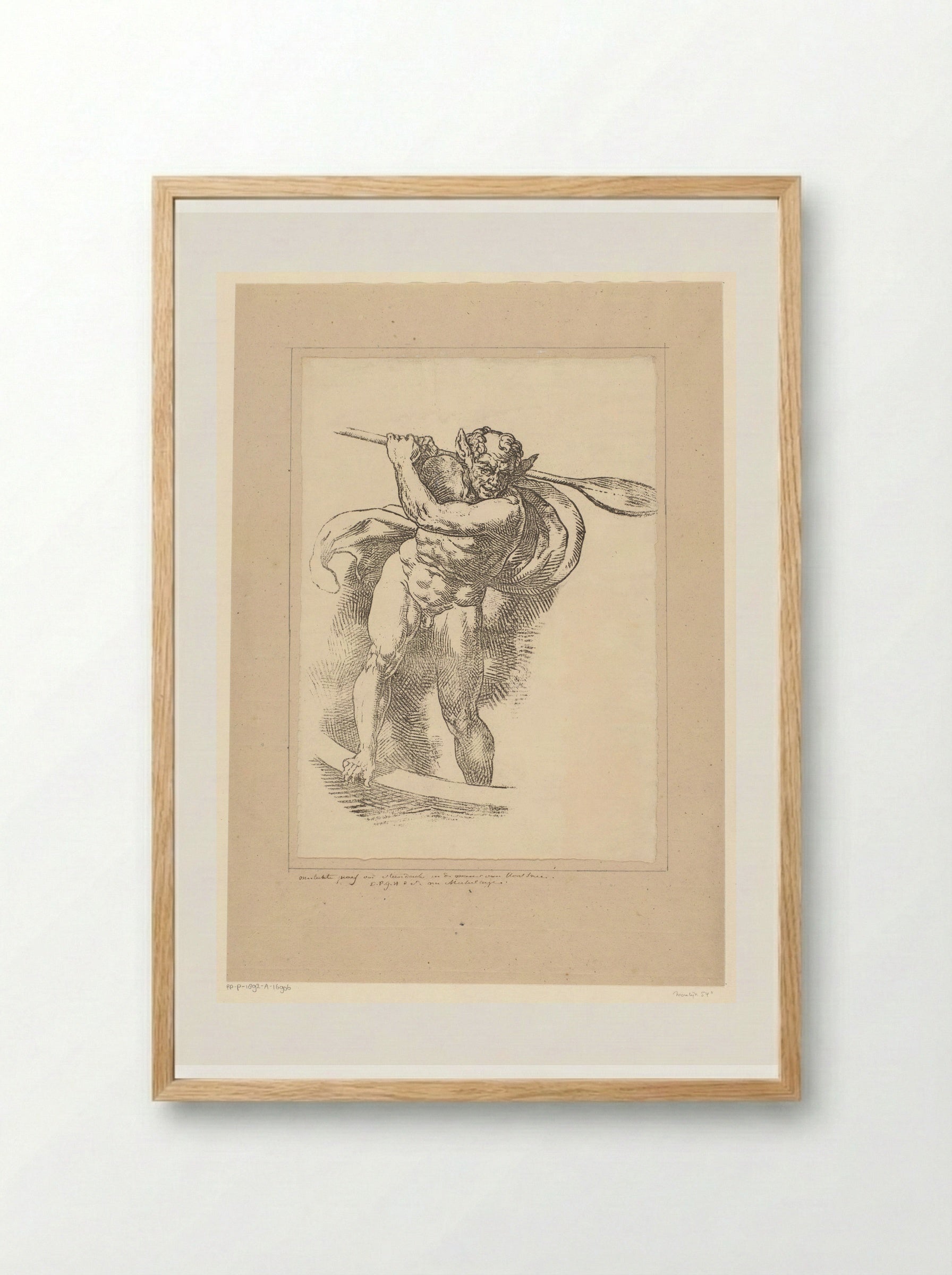 Duivelsfiguur (Devil Figure) - David Pièrre Giottino Humbert de Superville - Framed Print Wood