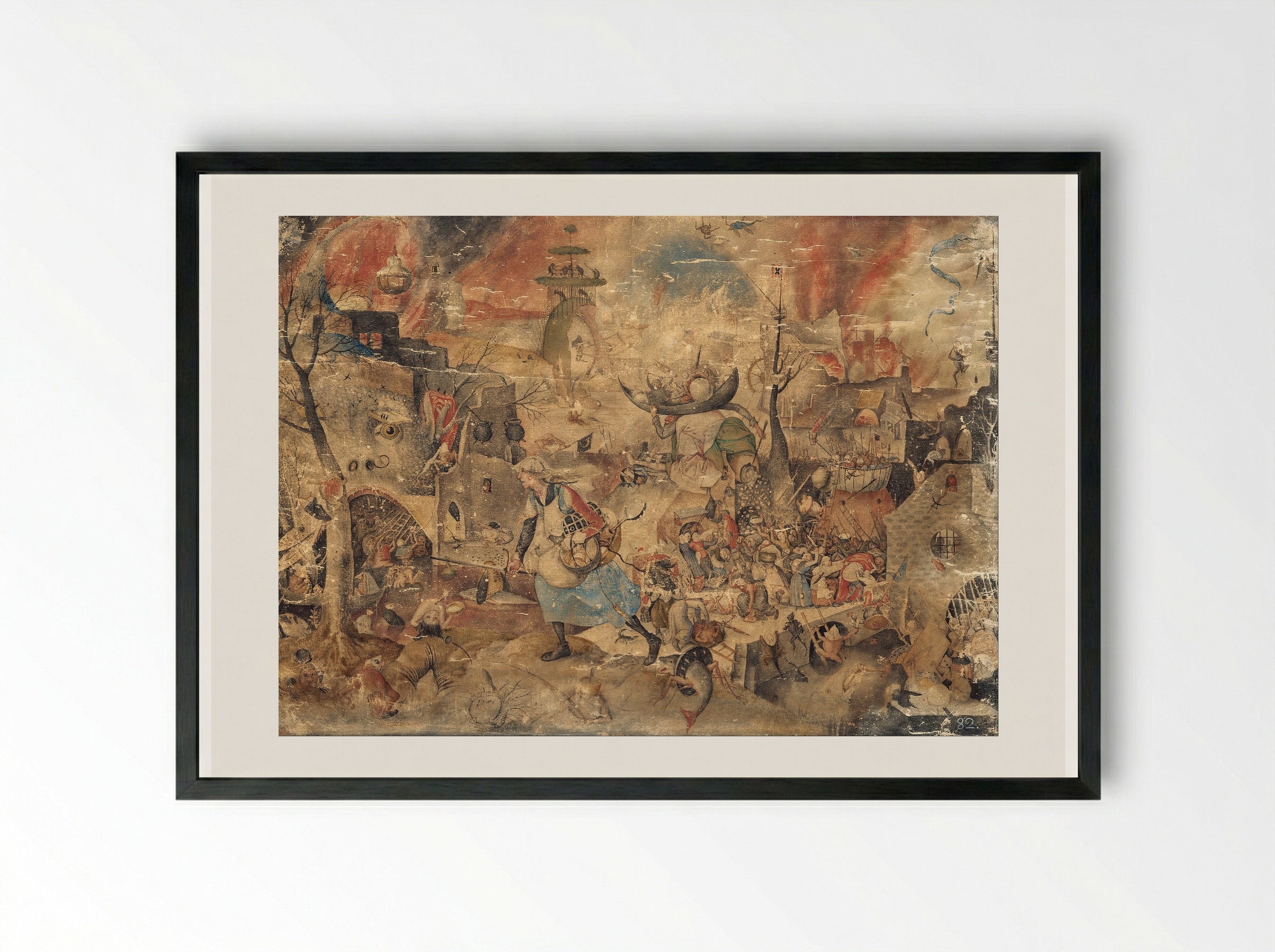 Dulle Griet (Mad Meg) - Pieter Bruegel the Elder - Framed Print Black