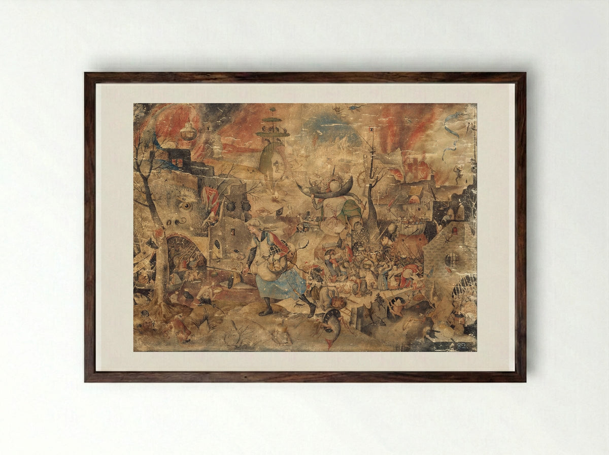 Dulle Griet (Mad Meg) - Pieter Bruegel the Elder - Framed Print Dark Wood