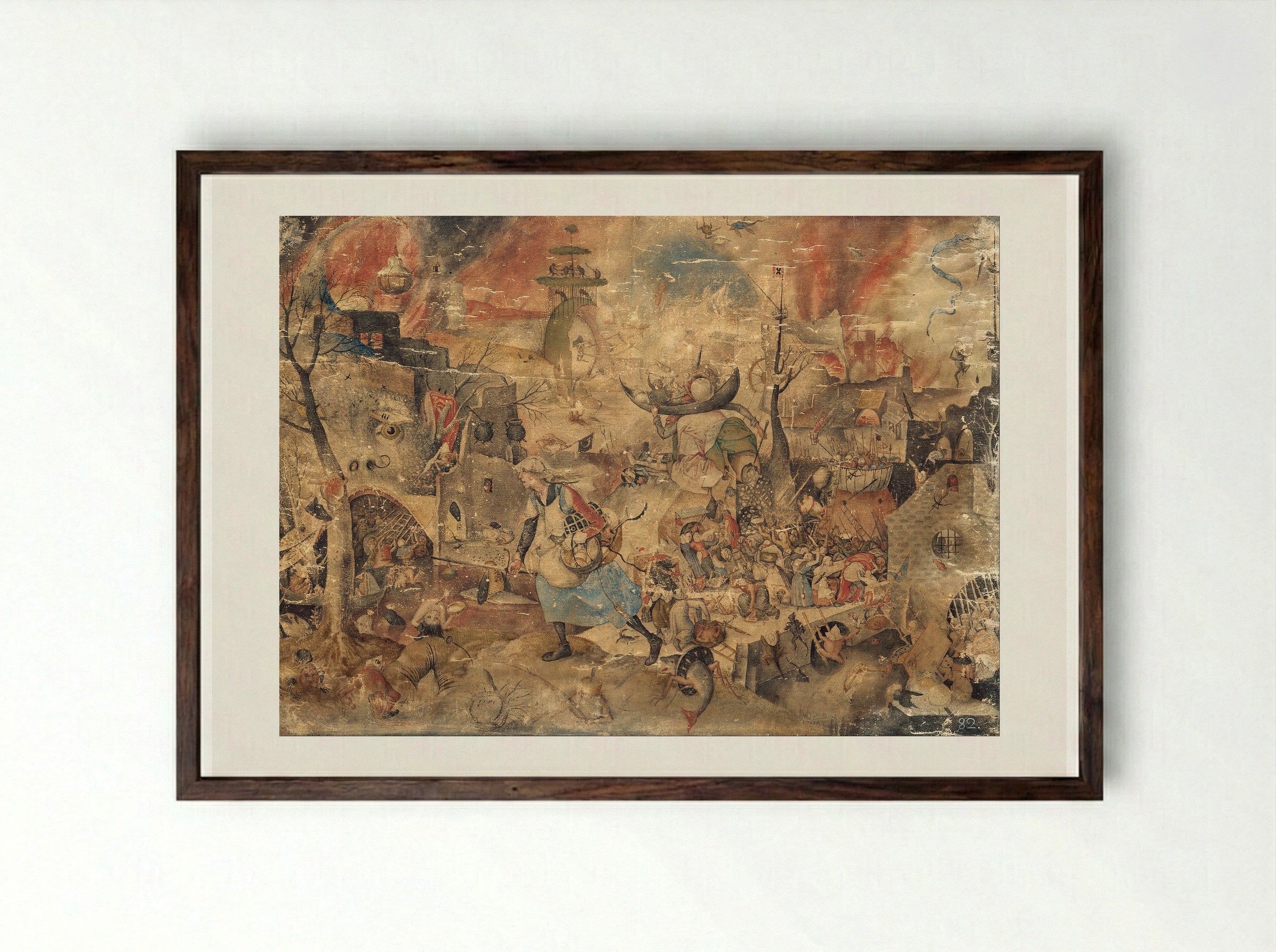 Dulle Griet (Mad Meg) - Pieter Bruegel the Elder - Framed Print Dark Wood