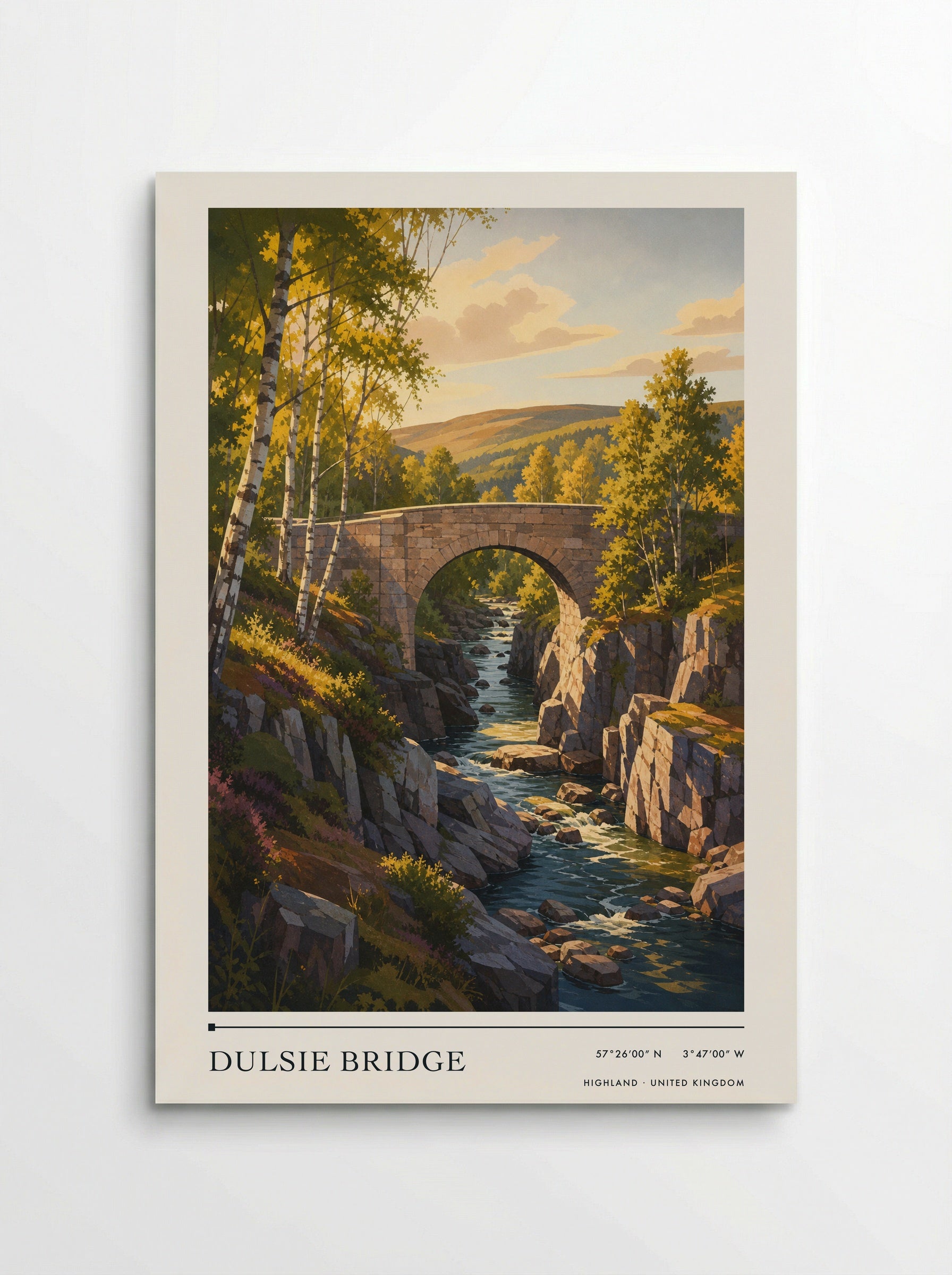 Dulsie Bridge Highland United Kingdom Travel Poster - Poster