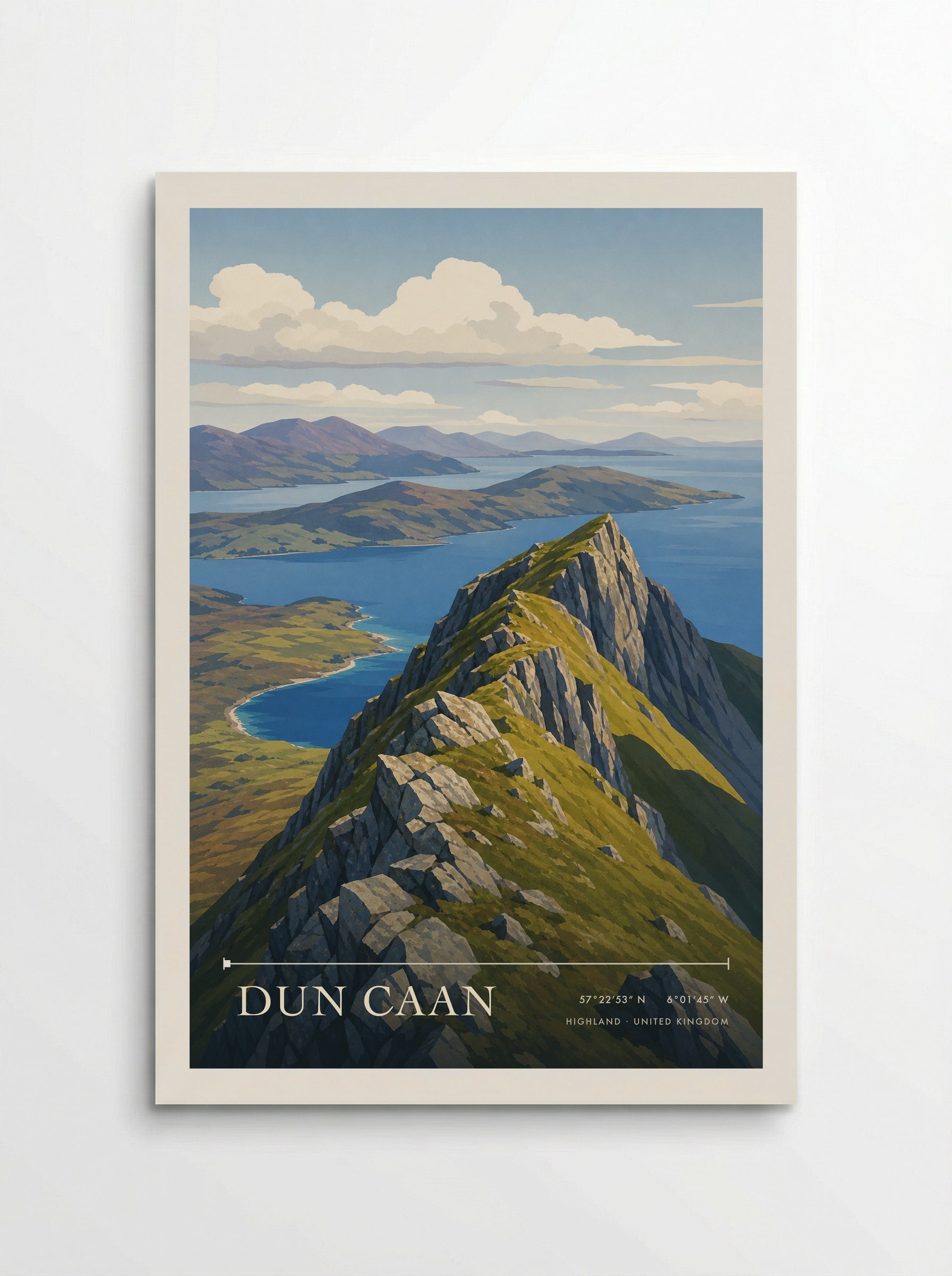 Dun Caan Highland United Kingdom Travel Poster - Poster