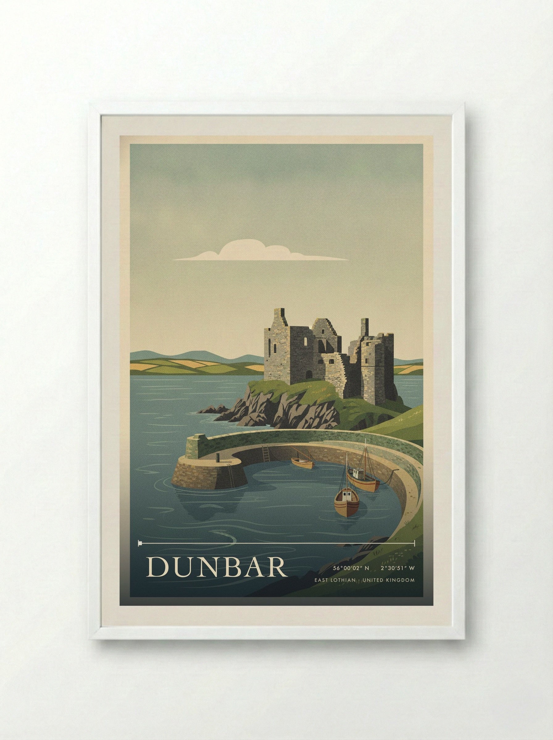 Dunbar East Lothian United Kingdom Travel Poster - Framed Print White