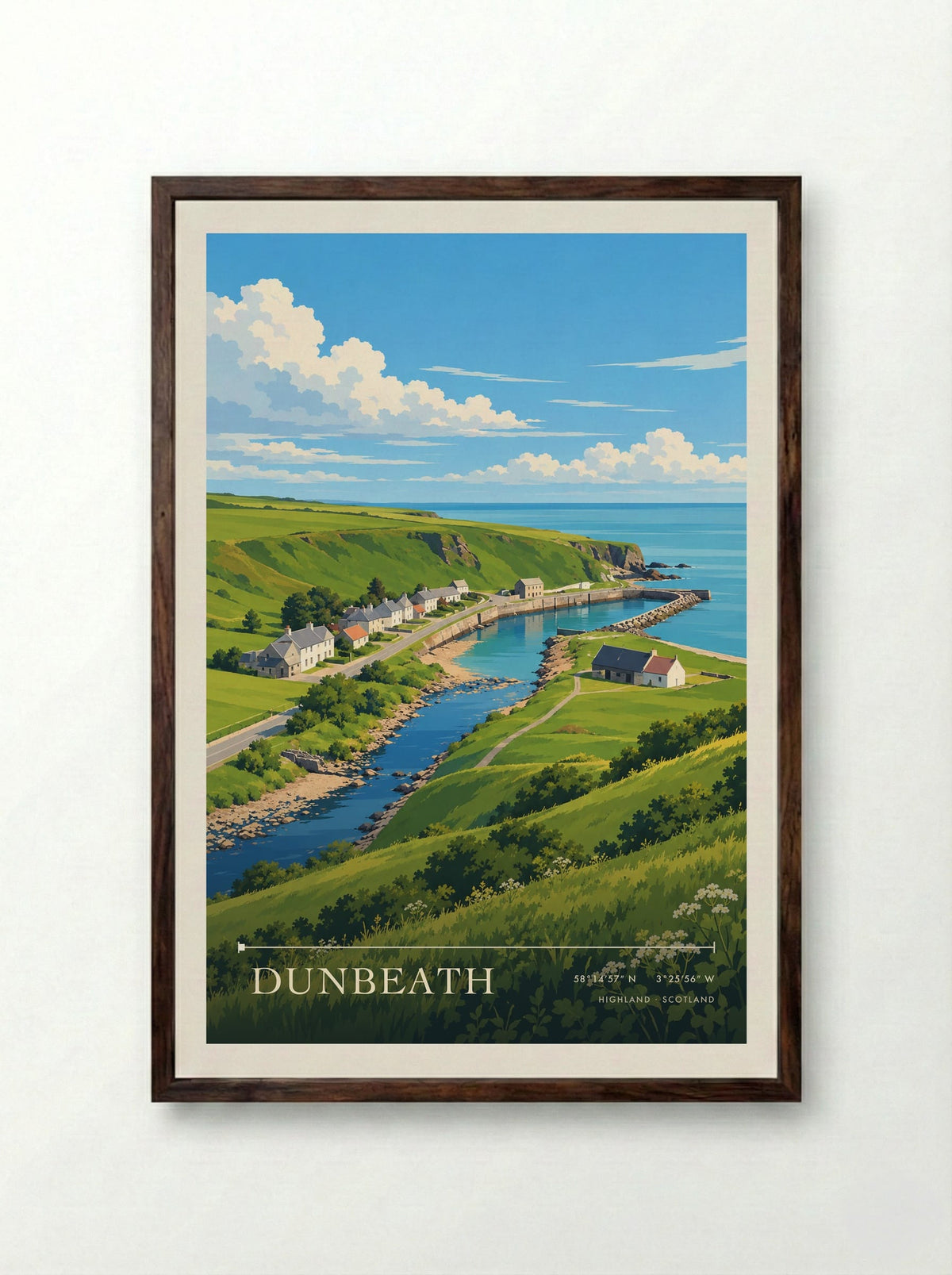 Dunbeath, Highland | Travel Poster - Framed Print Dark Wood