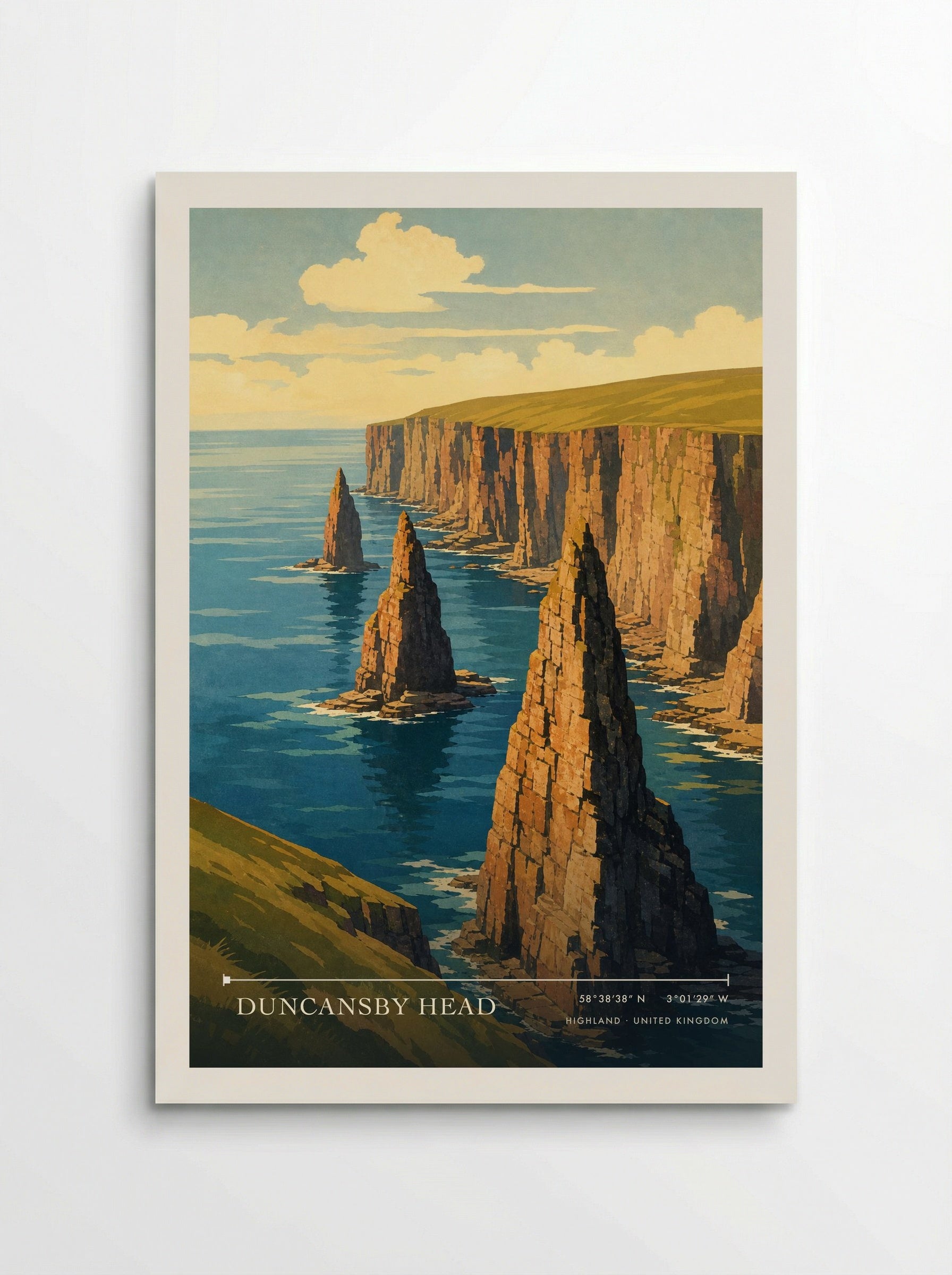 Duncansby Head Highland United Kingdom Travel Poster - Poster