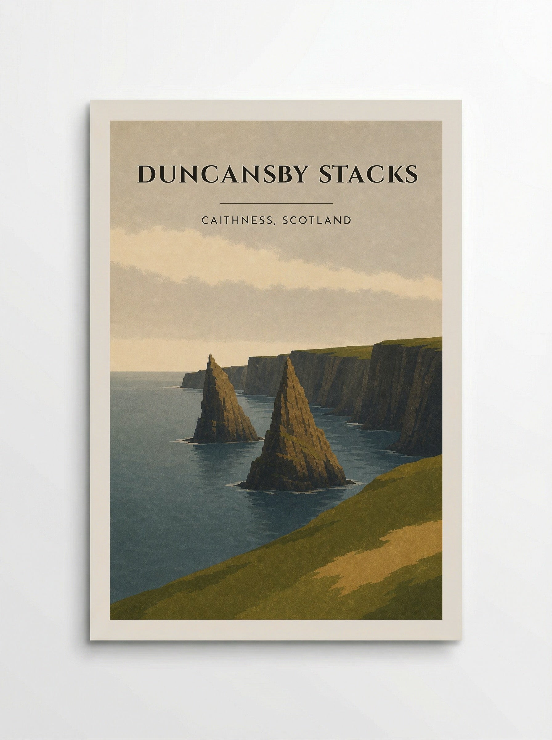 Duncansby Stacks Travel Poster Artwork - Poster