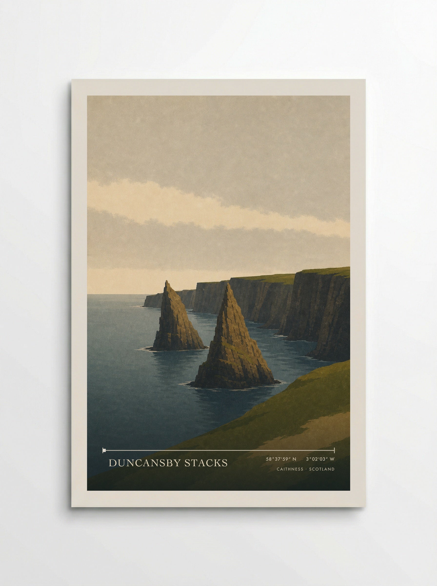 Duncansby Stacks Travel Poster Artwork - Poster