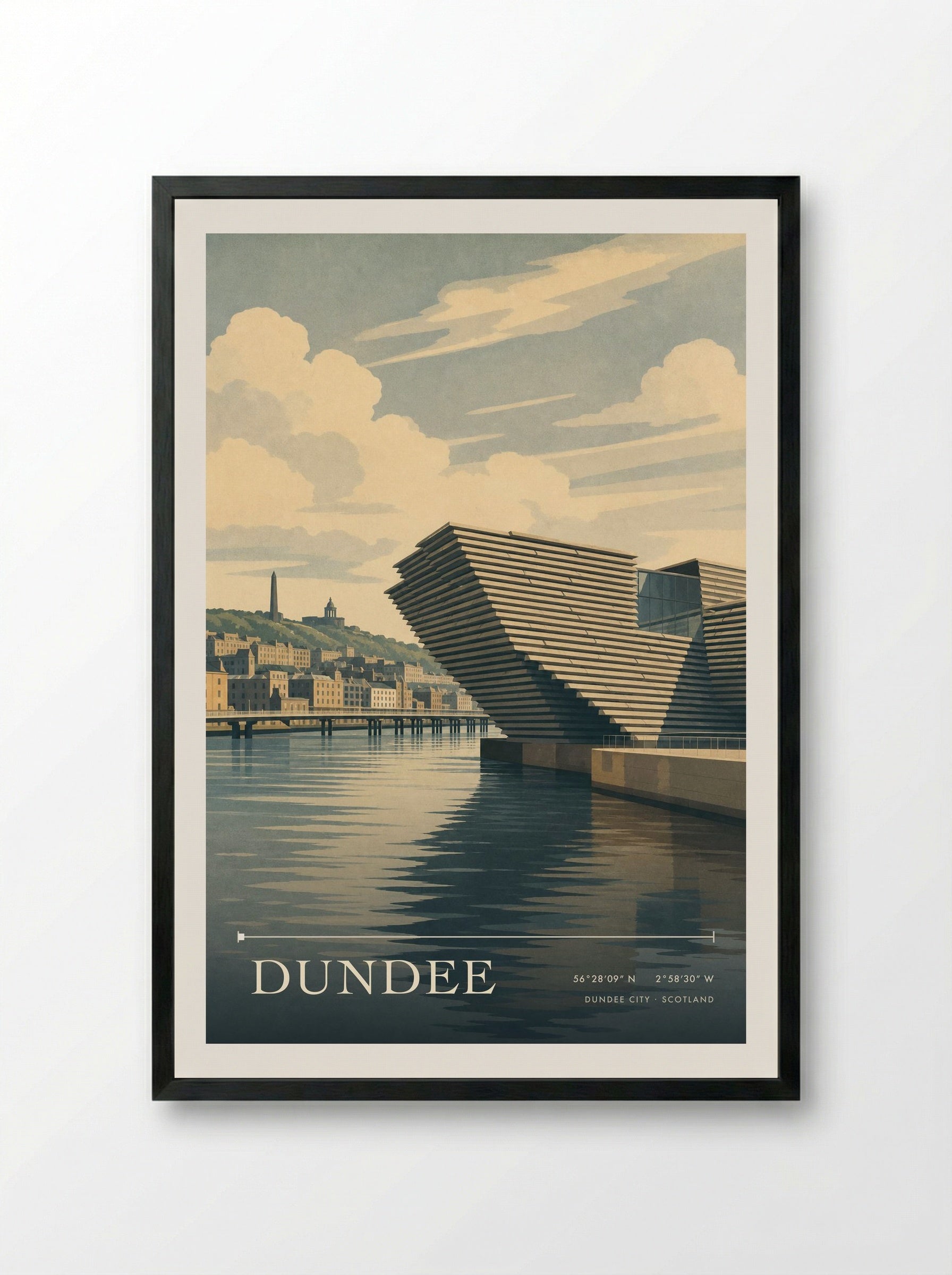 Dundee Dundee City Scotland Travel Poster - Framed Print Black