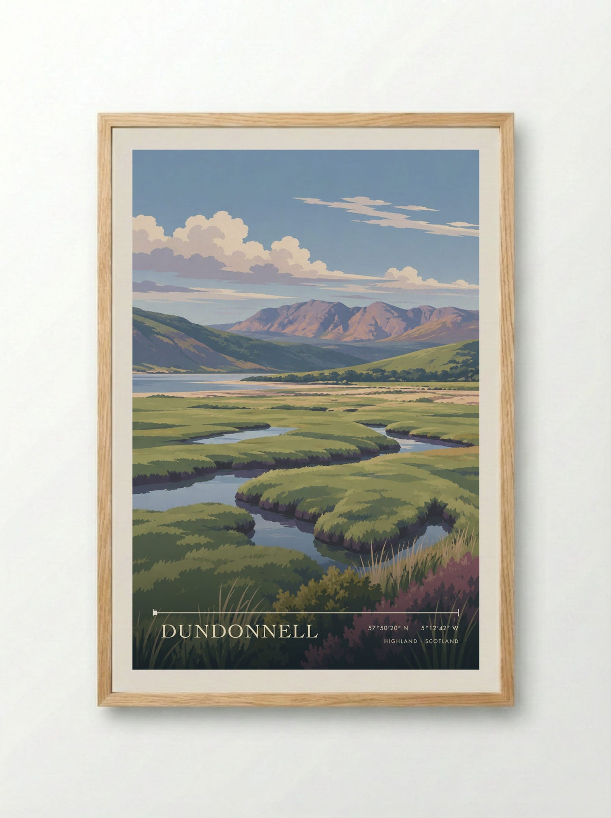 Dundonnell, Highland | Travel Poster - Framed Print Wood