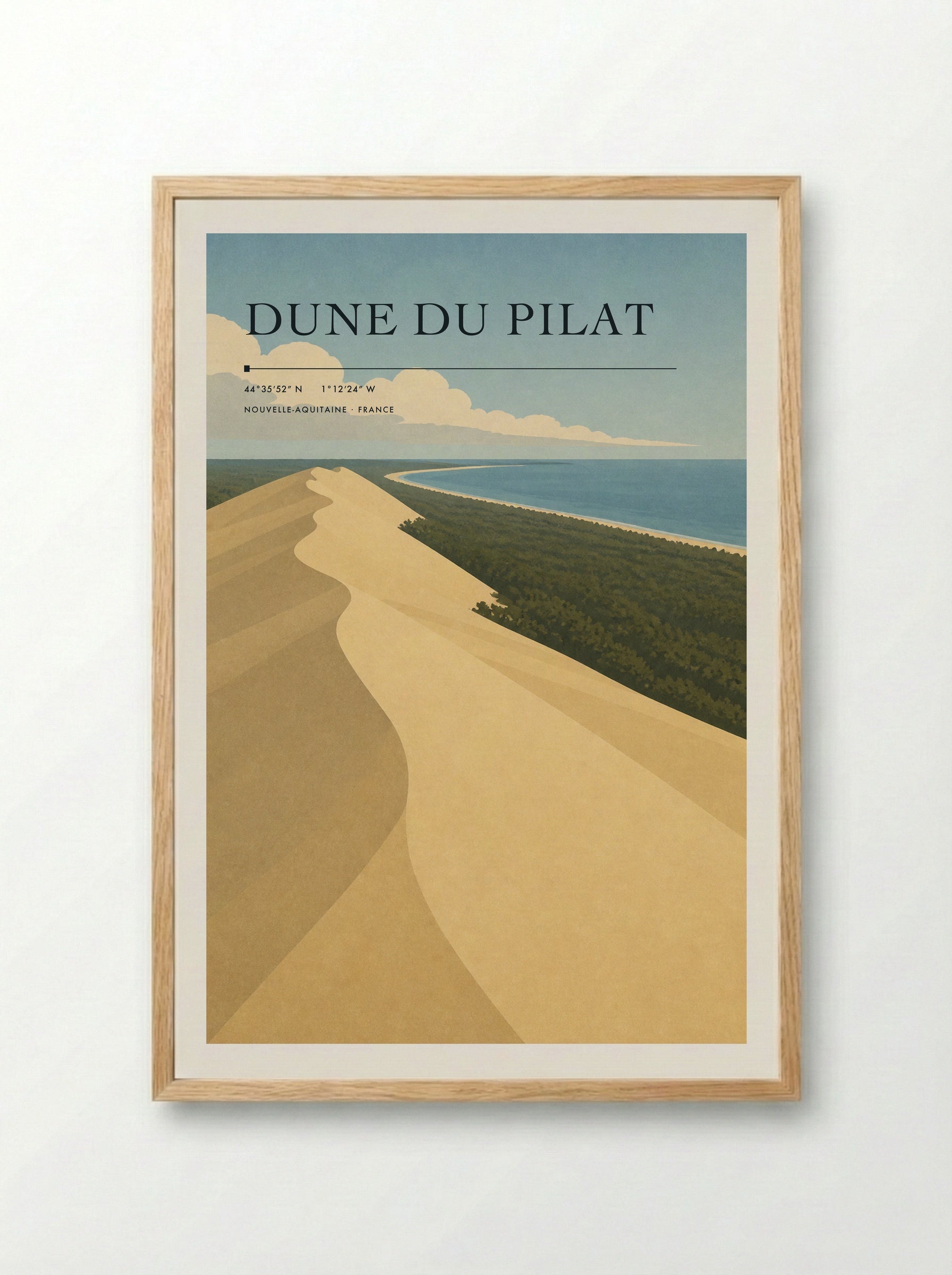 Dune du Pilat Travel Poster Artwork - Framed Print Wood