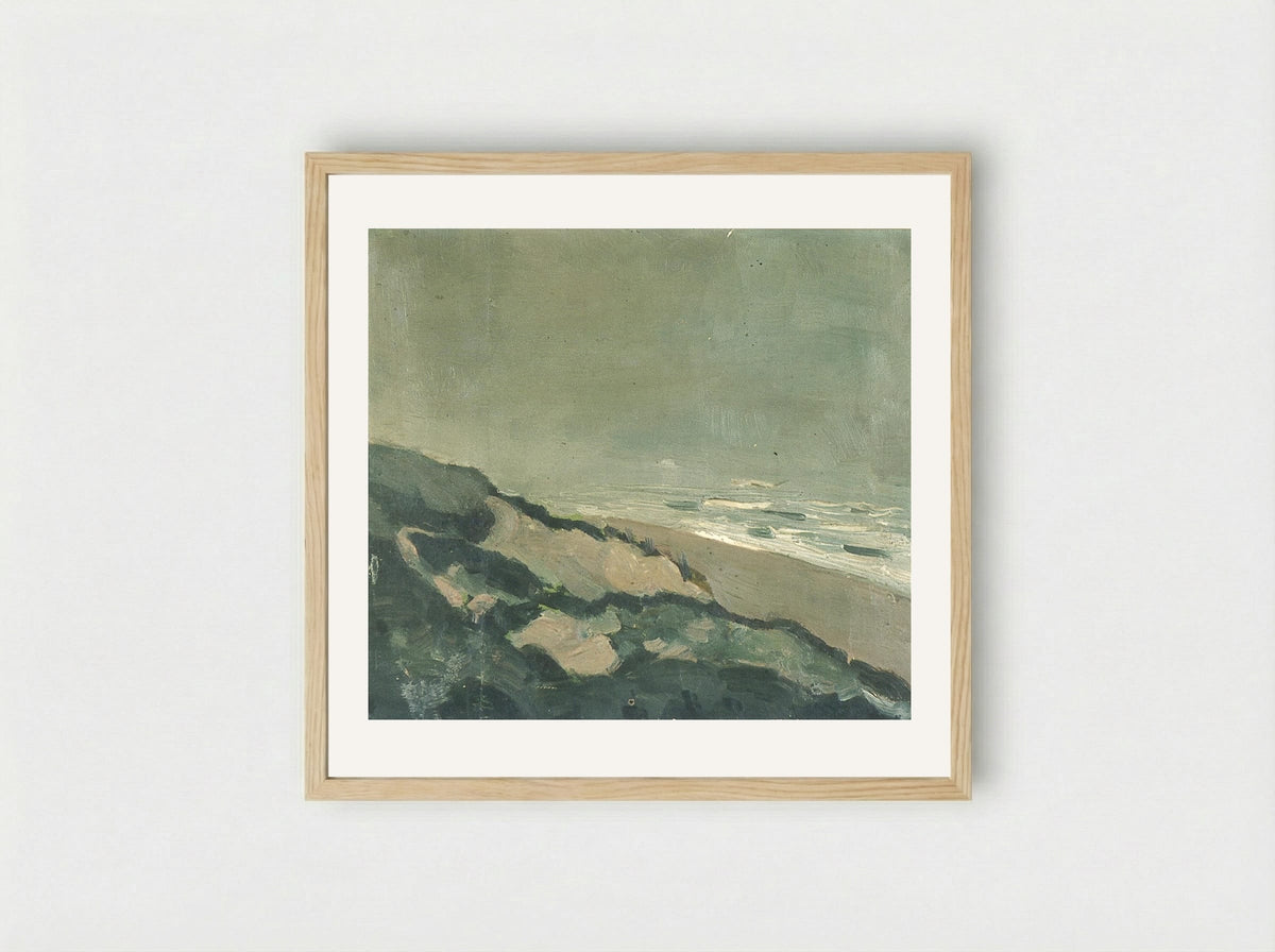 Dunes and sea - Theo van Doesburg - Framed Print Wood