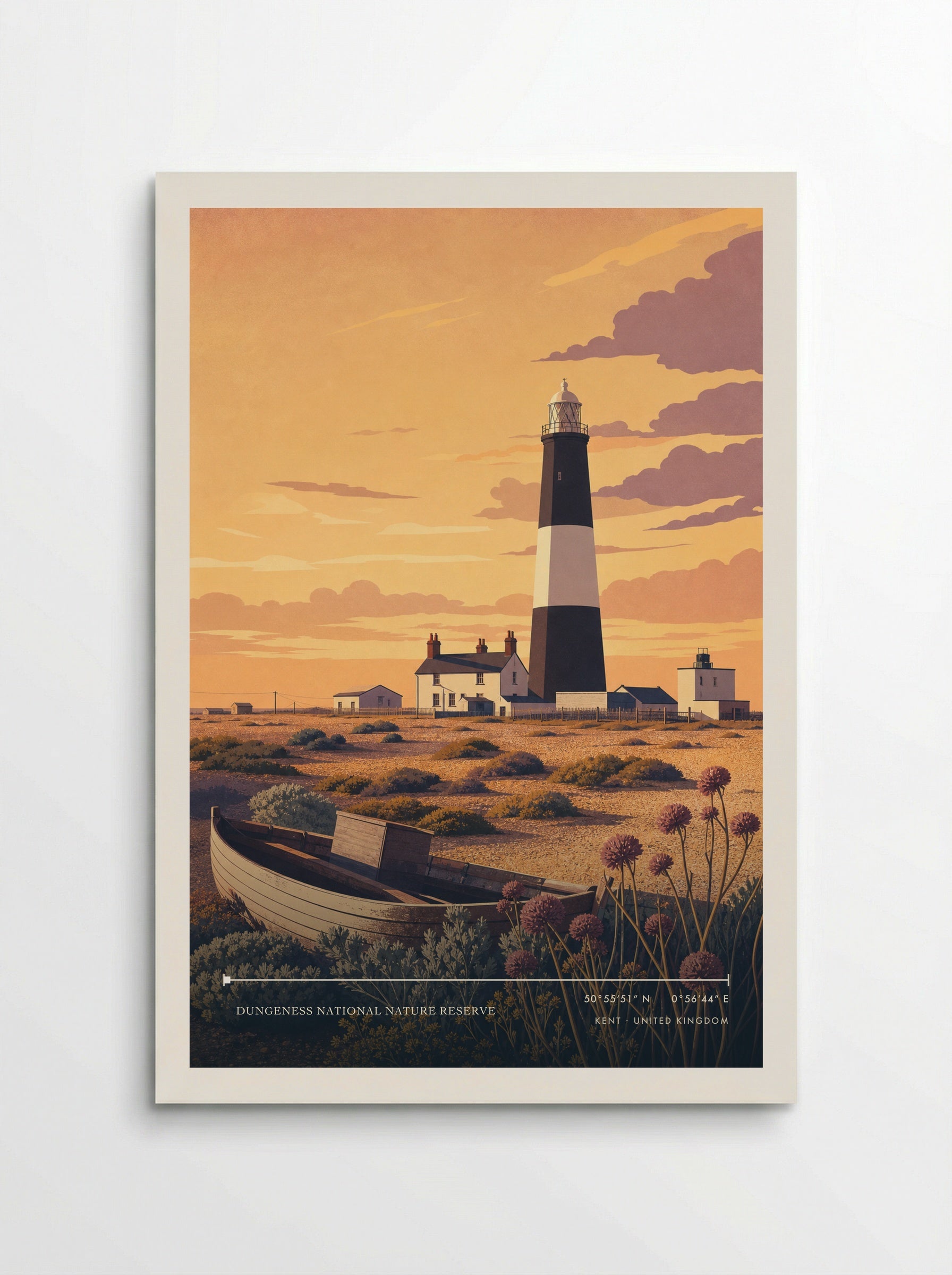 Dungeness National Nature Reserve Kent United Kingdom Travel Poster - Poster