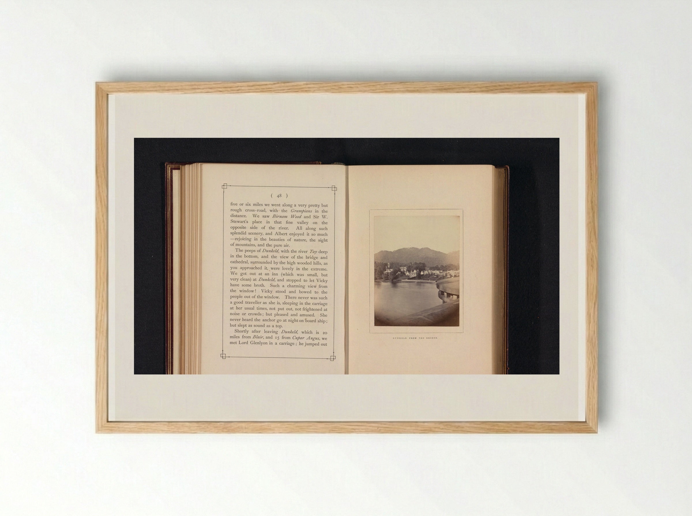 Dunkeld from the Bridge - George Washington Wilson - Framed Print Wood
