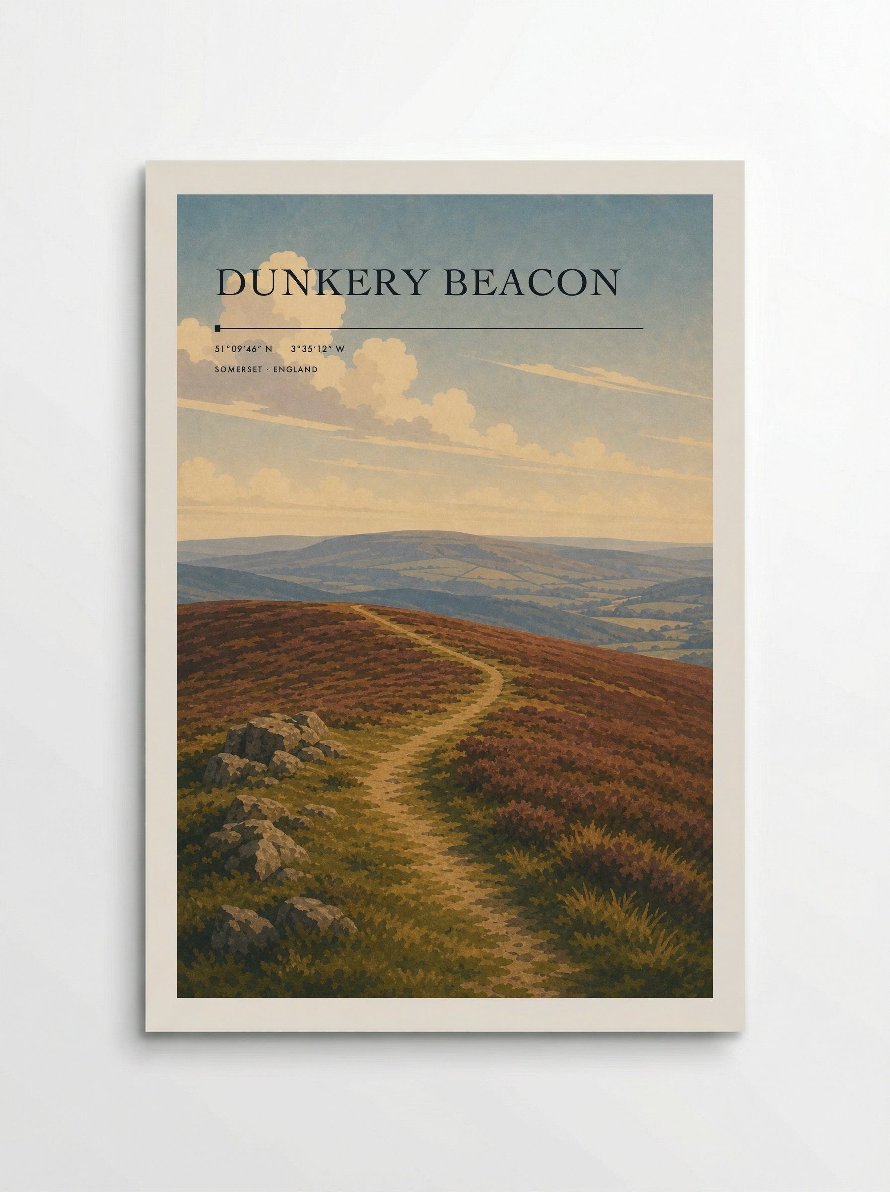 Dunkery Beacon Somerset England Travel Poster - Poster