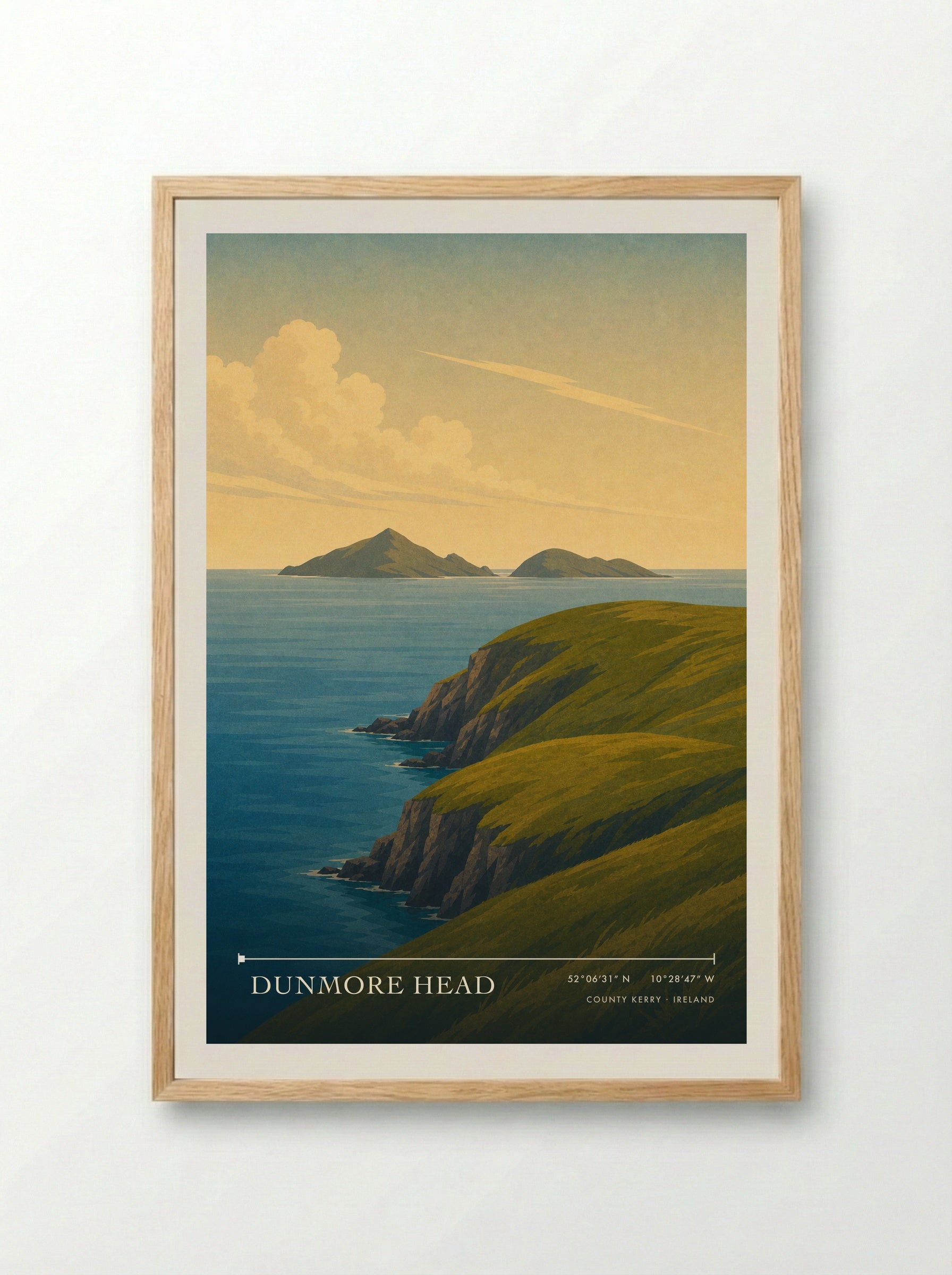 Dunmore Head County Kerry Ireland Travel Poster - Framed Print Wood