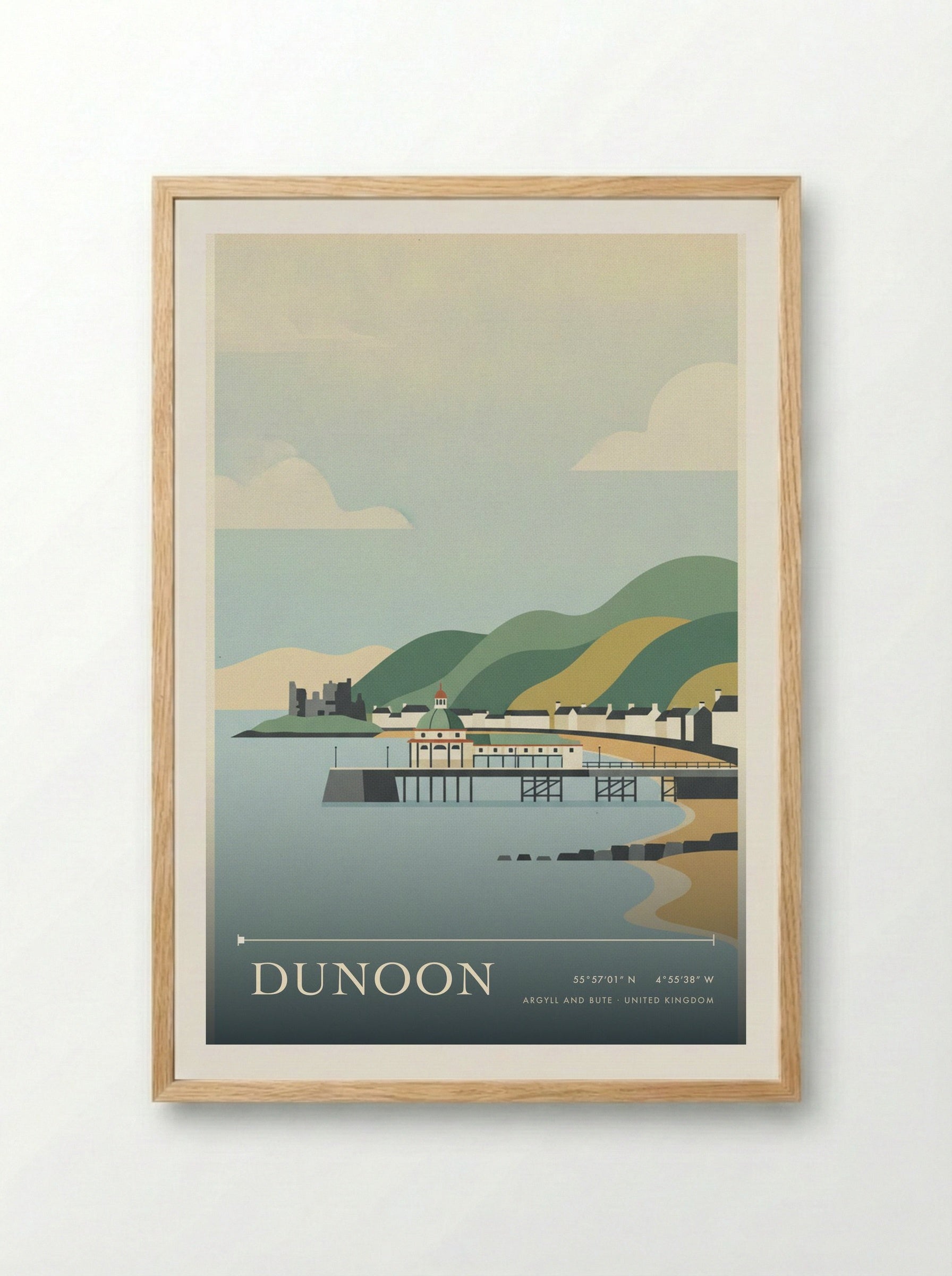 Dunoon Argyll and Bute United Kingdom Travel Poster - Framed Print Wood