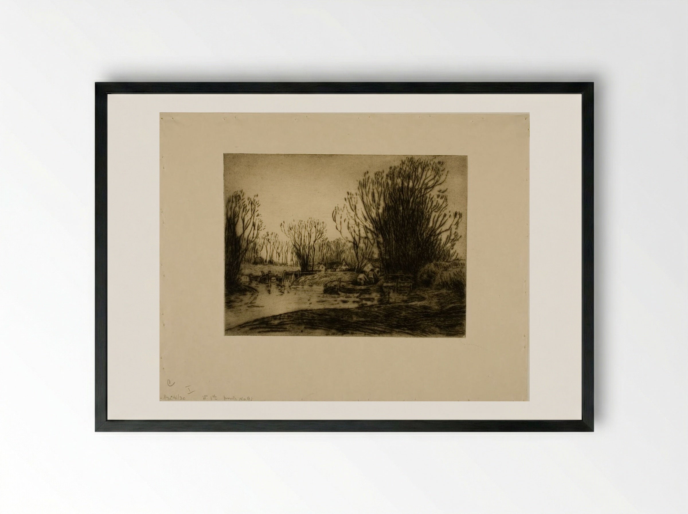 Dutch Canal - Alexander Shilling - Framed Print Black