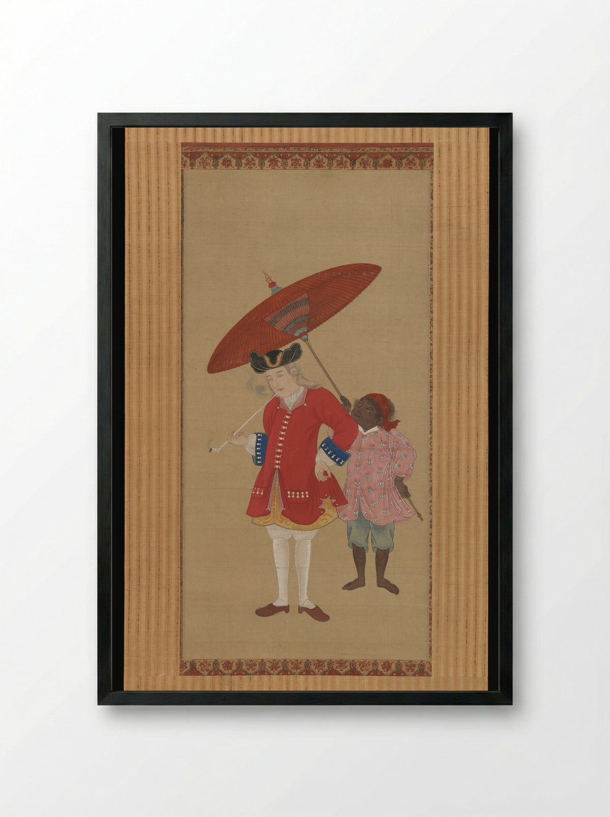 Dutchman with a Servant - Kawahara Keiga - Framed Print Black