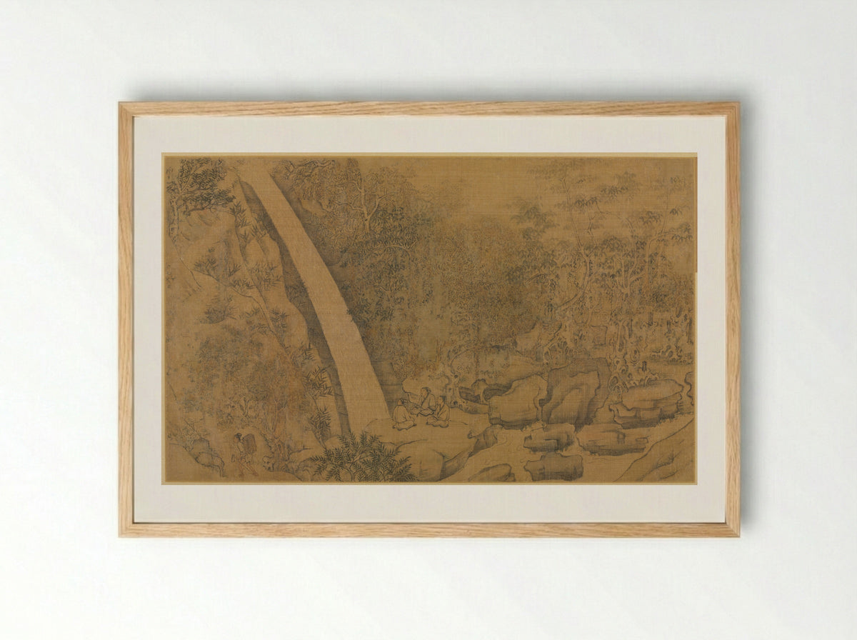 Dwelling in the Longmian Mountains - Li Gonglin - Framed Print Wood
