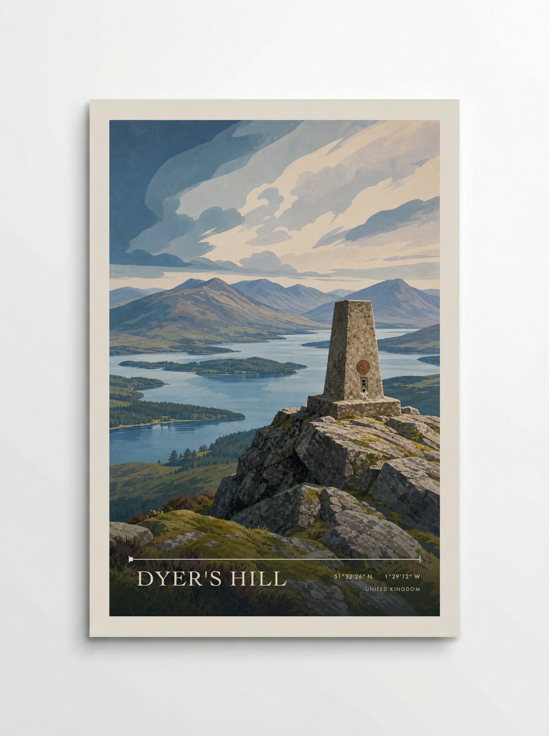 Dyer's Hill United Kingdom Travel Poster - Poster
