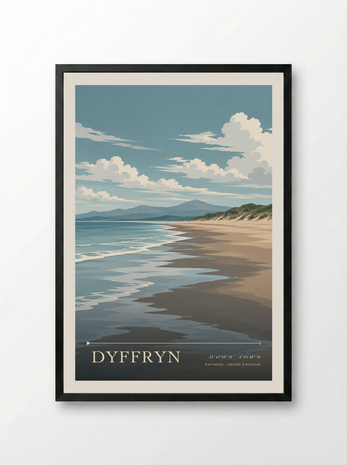 Dyffryn, Gwynedd | Travel Poster - Framed Print Black