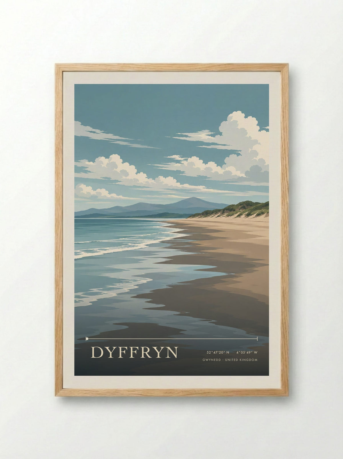 Dyffryn, Gwynedd | Travel Poster - Framed Print Wood