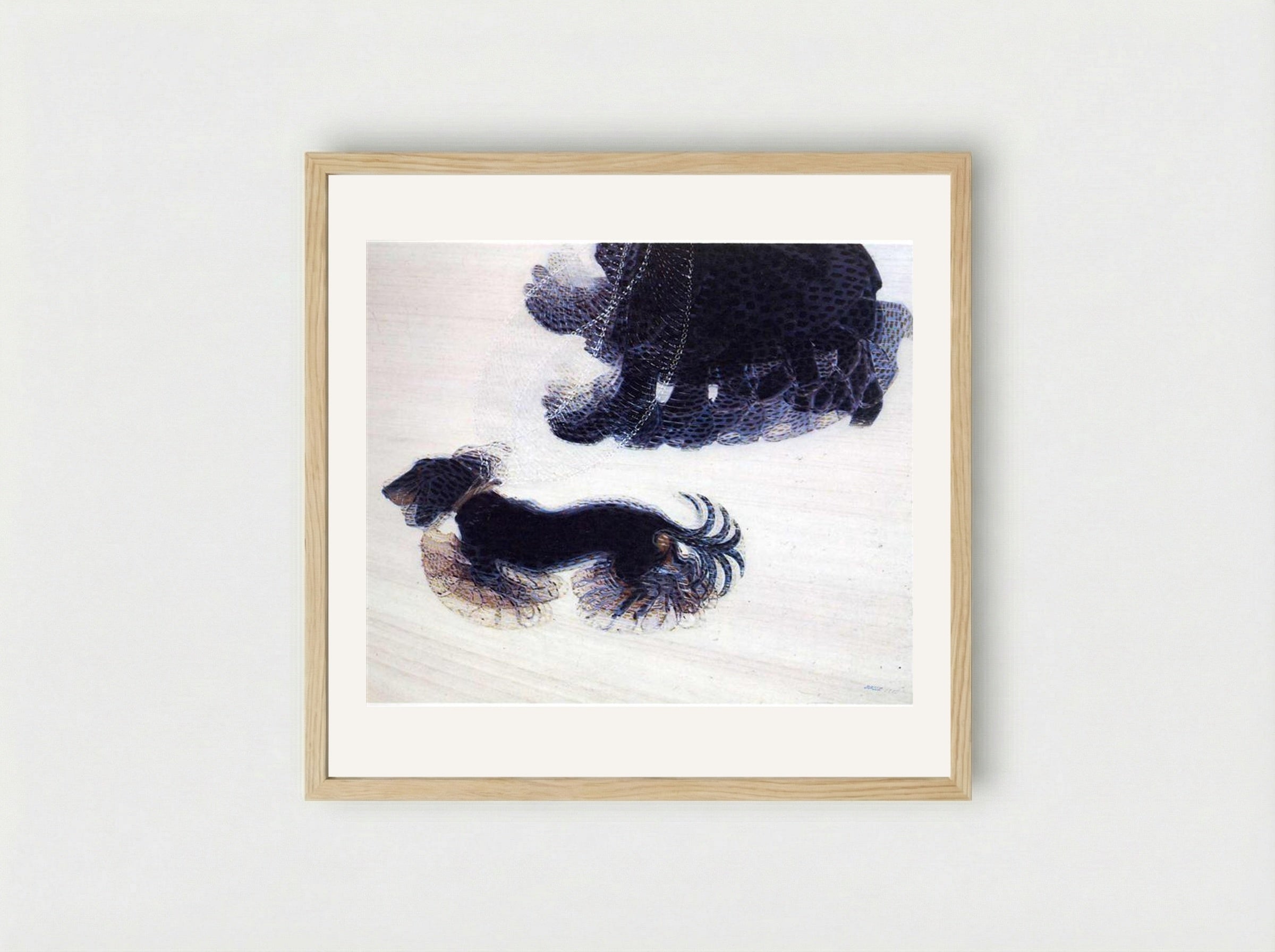 Dynamism of a Dog on a Leash - Giacomo Balla - Framed Print Wood
