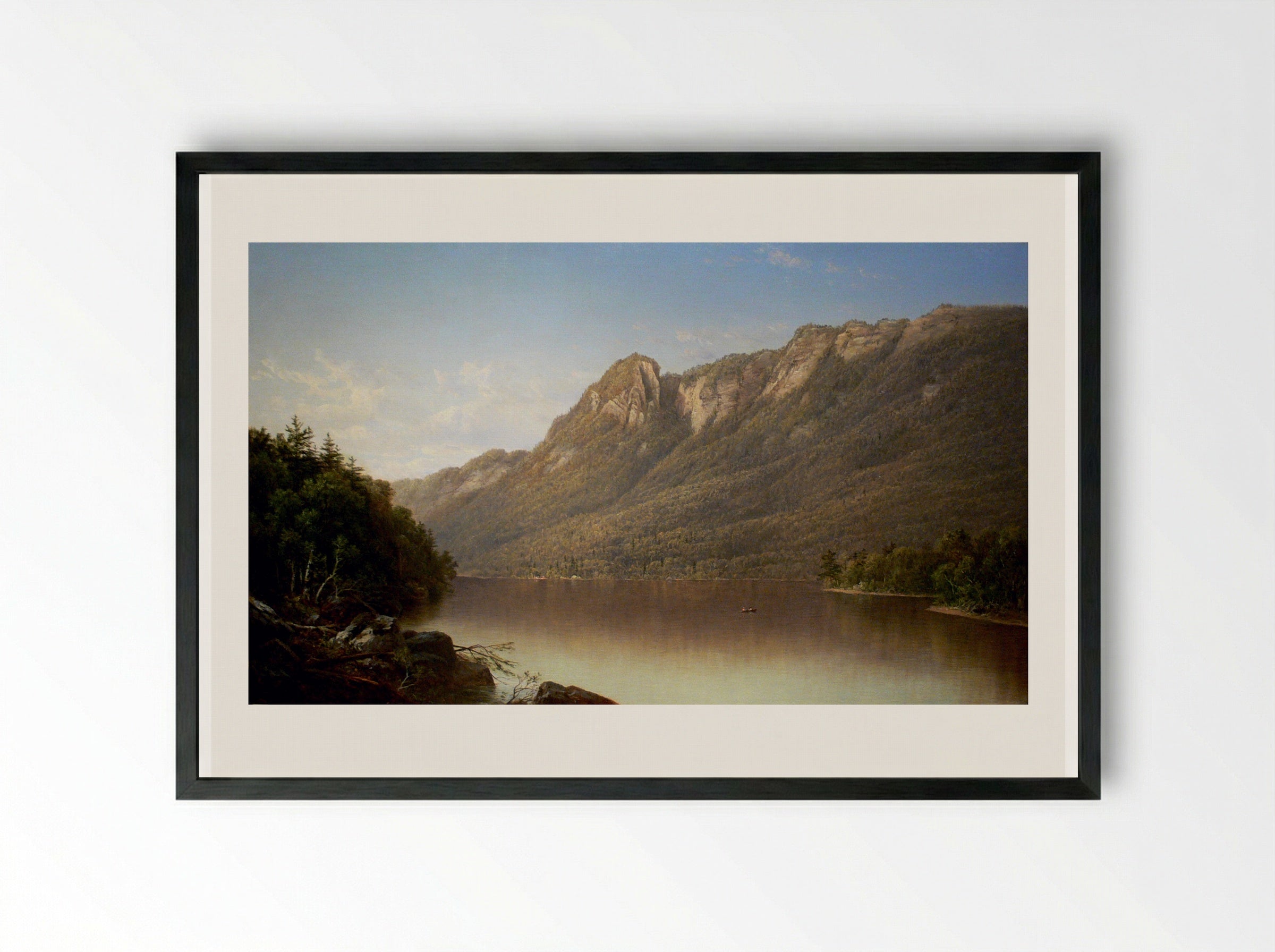 Eagle Cliff, Franconia Notch, New Hampshire - David Johnson - Framed Print Black