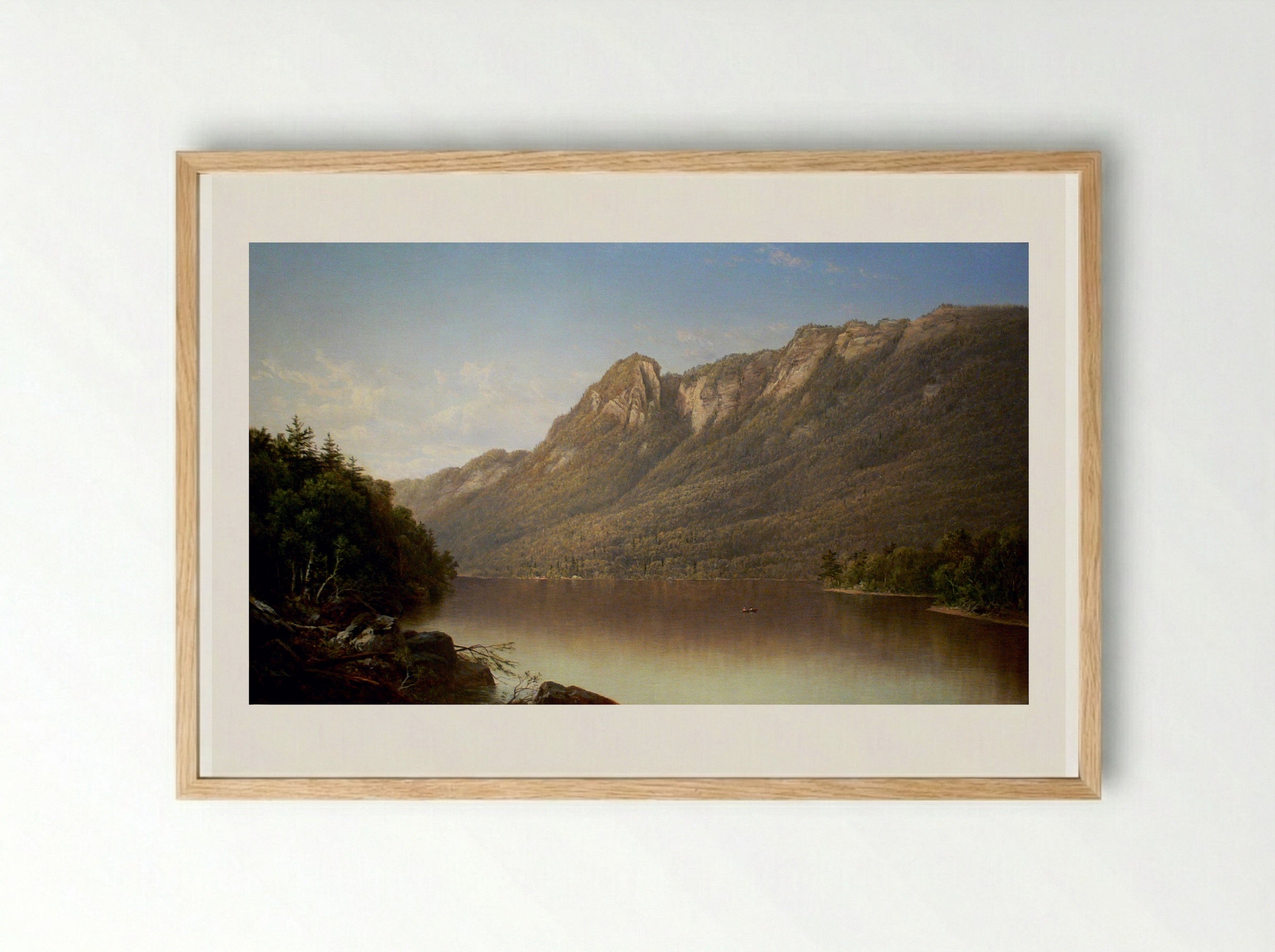 Eagle Cliff, Franconia Notch, New Hampshire - David Johnson - Framed Print Wood