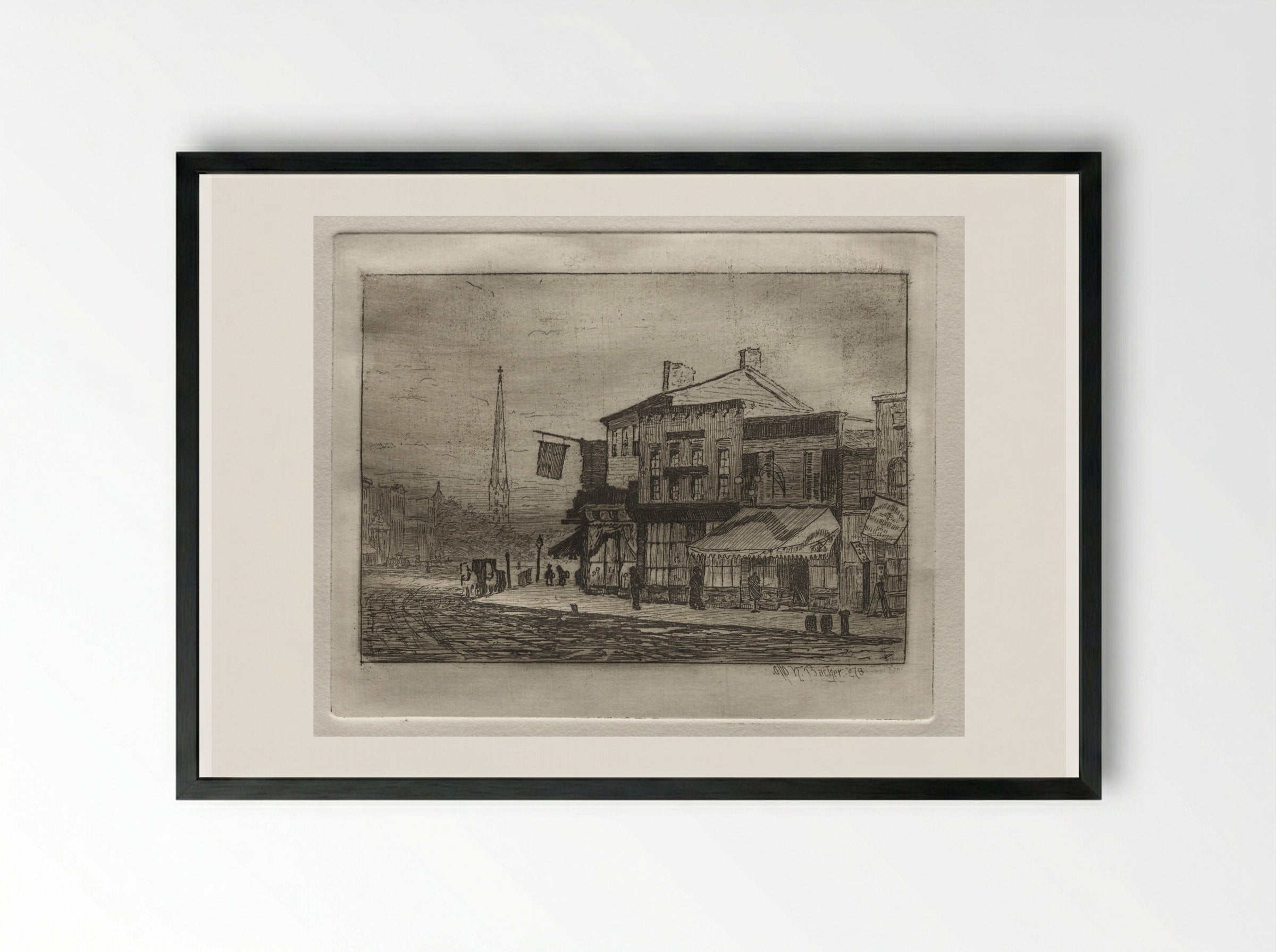 Eagle Street and Woodland Avenue - Otto H. Bacher - Framed Print Black