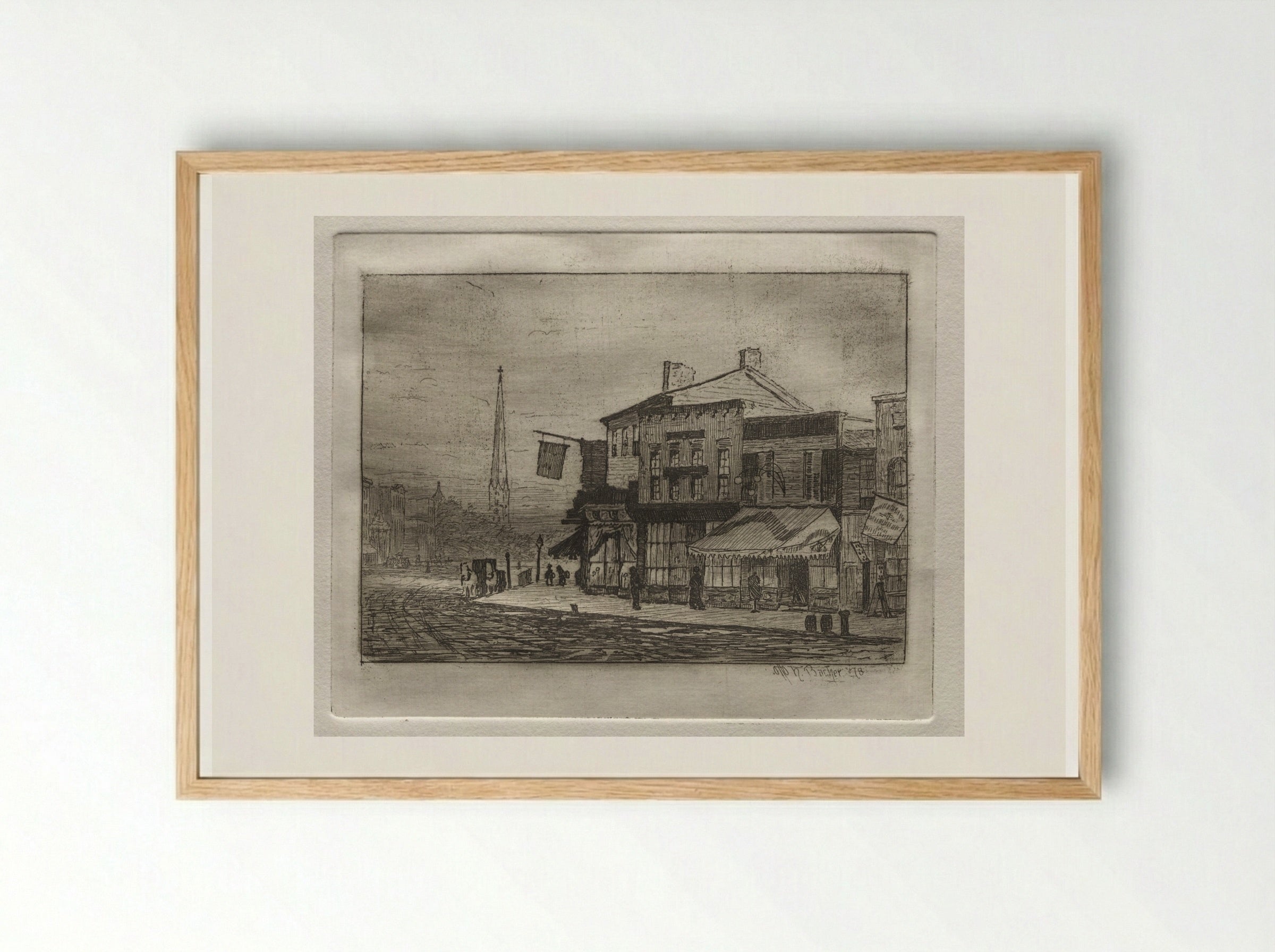 Eagle Street and Woodland Avenue - Otto H. Bacher - Framed Print Wood
