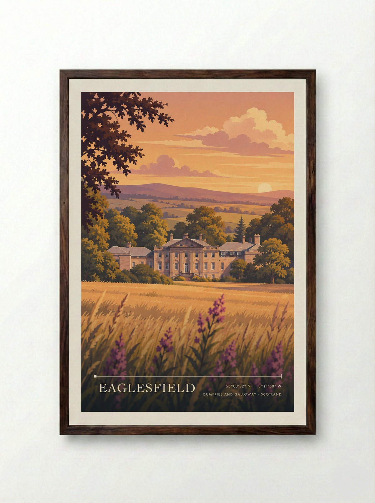 Eaglesfield, Dumfries and Galloway | Travel Poster - Framed Print Dark Wood