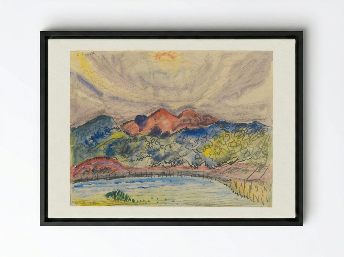 Early Landscape - Charles Demuth - Framed Canvas Black