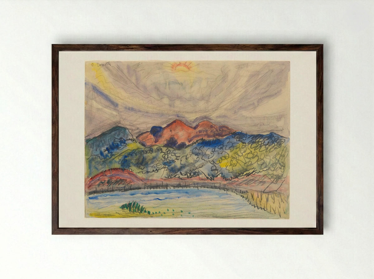 Early Landscape - Charles Demuth - Framed Print Dark Wood