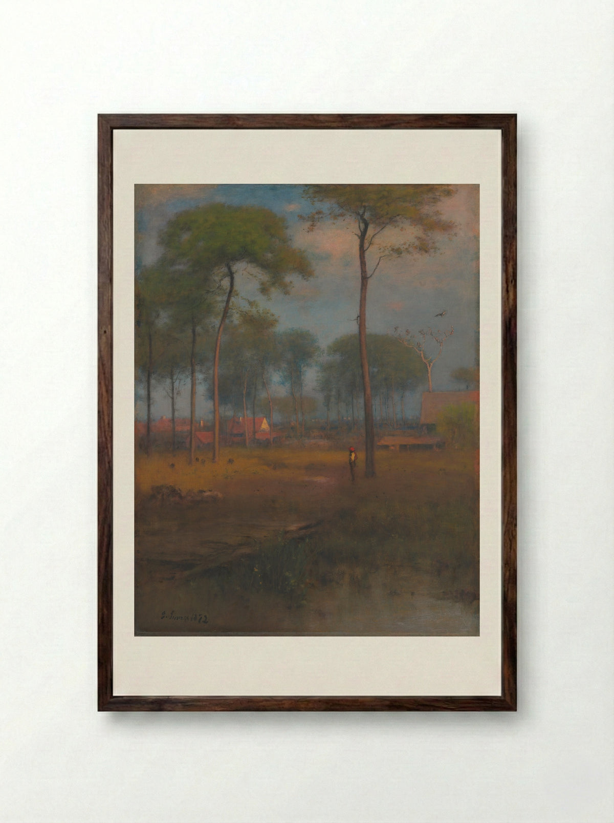 Early Morning, Tarpon Springs - George Inness - Framed Print Dark Wood