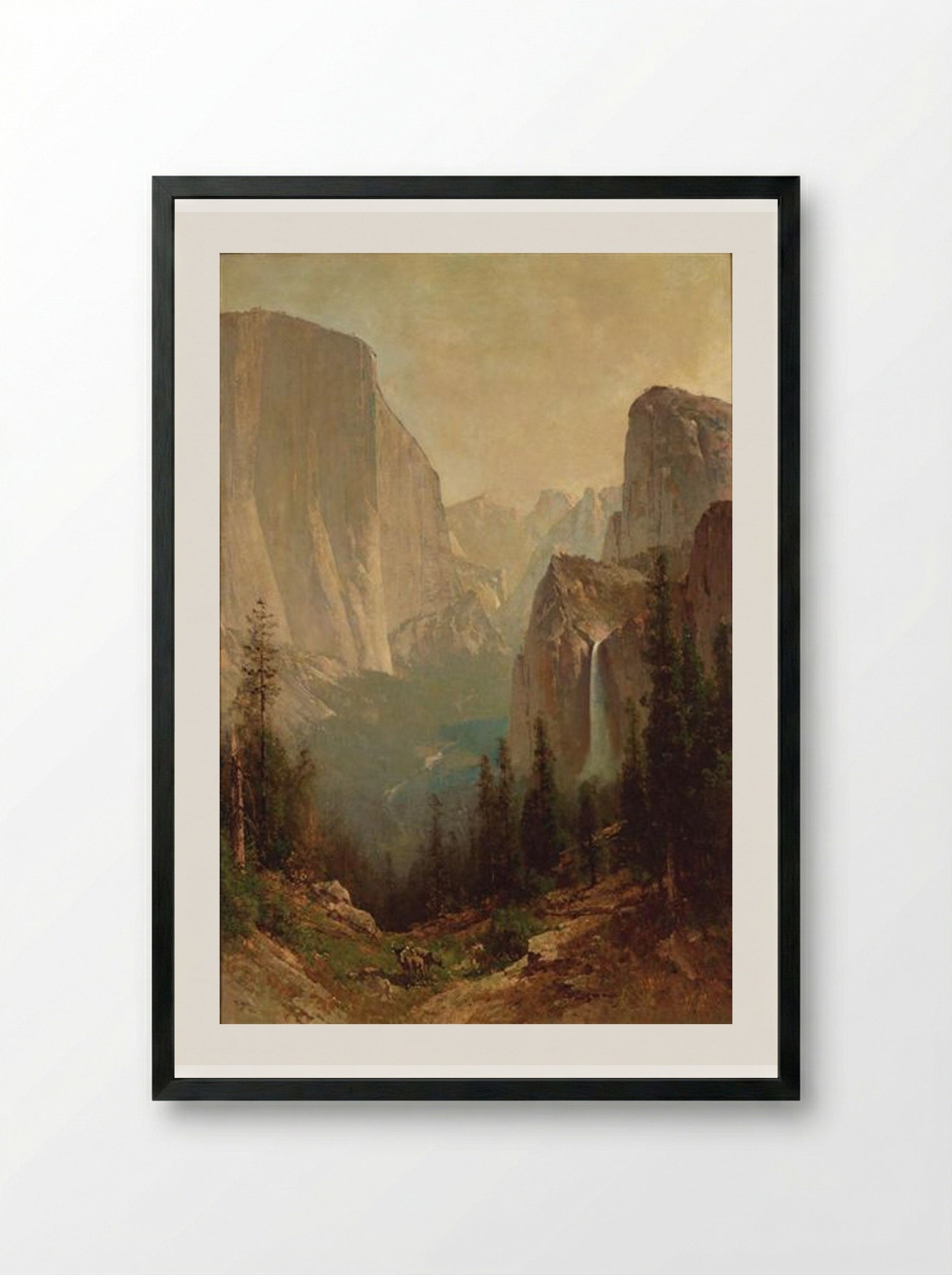 Early Morning, Yosemite Valley - Thomas Hill - Framed Print Black