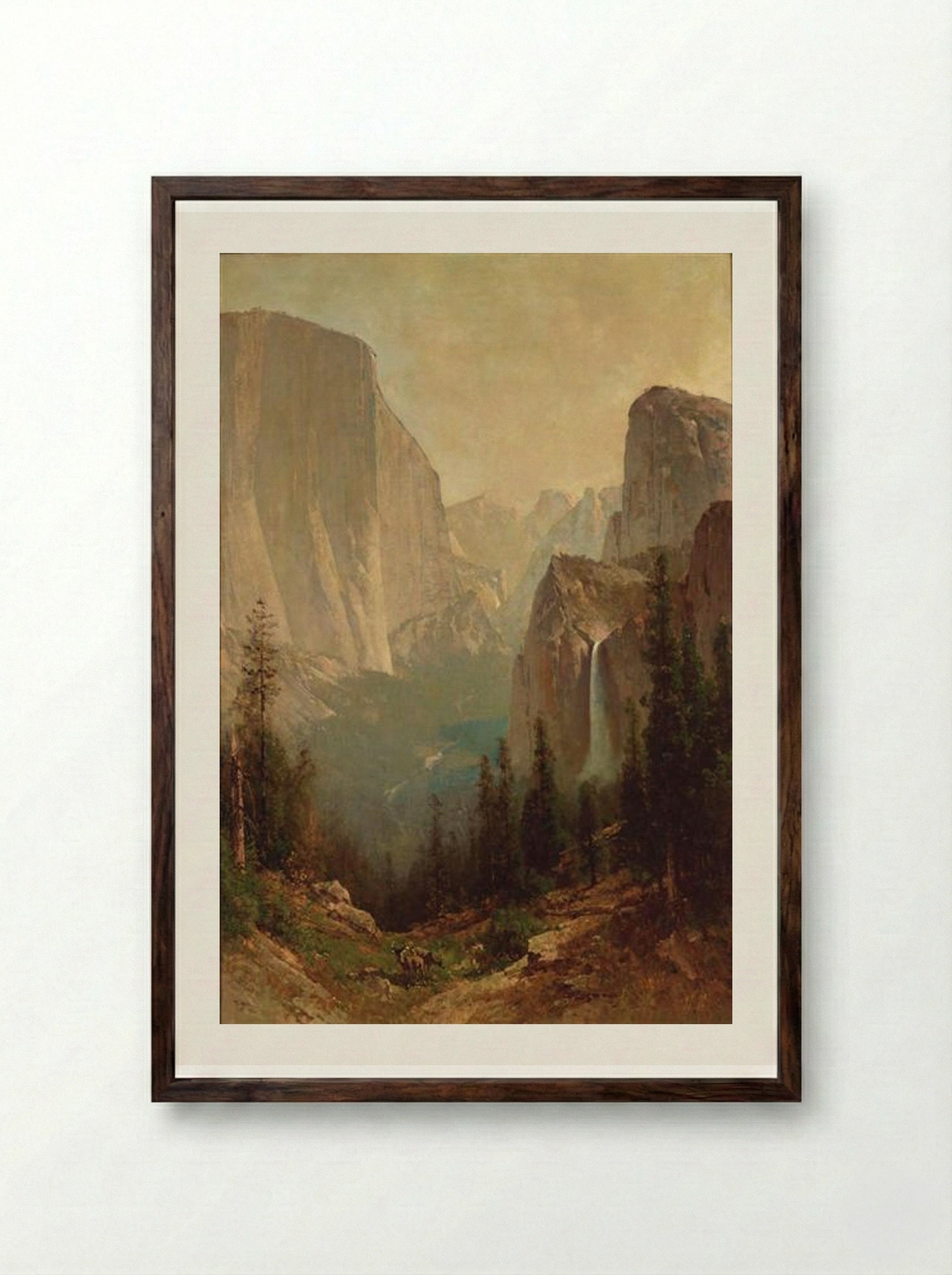 Early Morning, Yosemite Valley - Thomas Hill - Framed Print Dark Wood