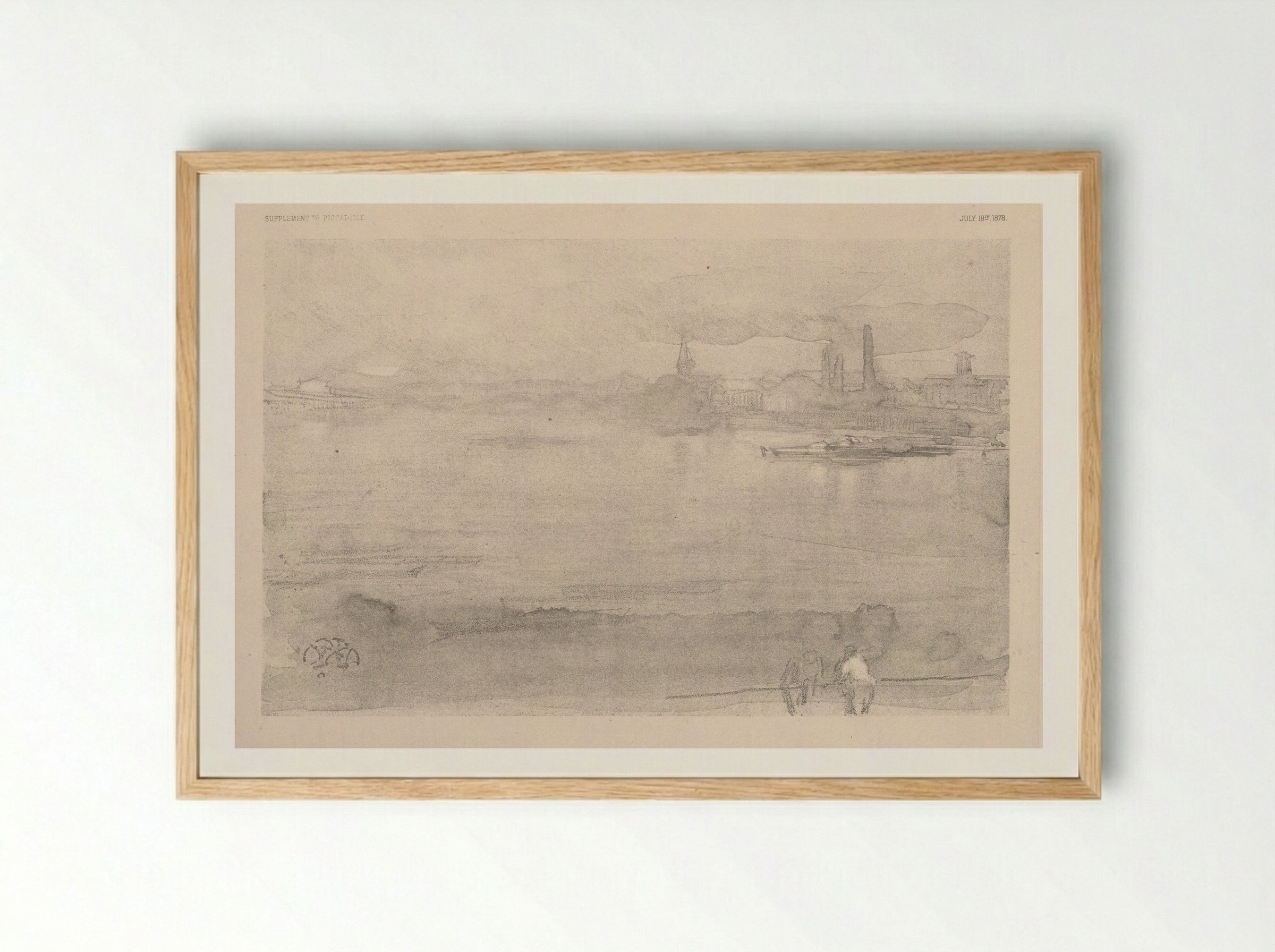 Early Morning: The Thames at Battersea - James McNeill Whistler - Framed Print Wood