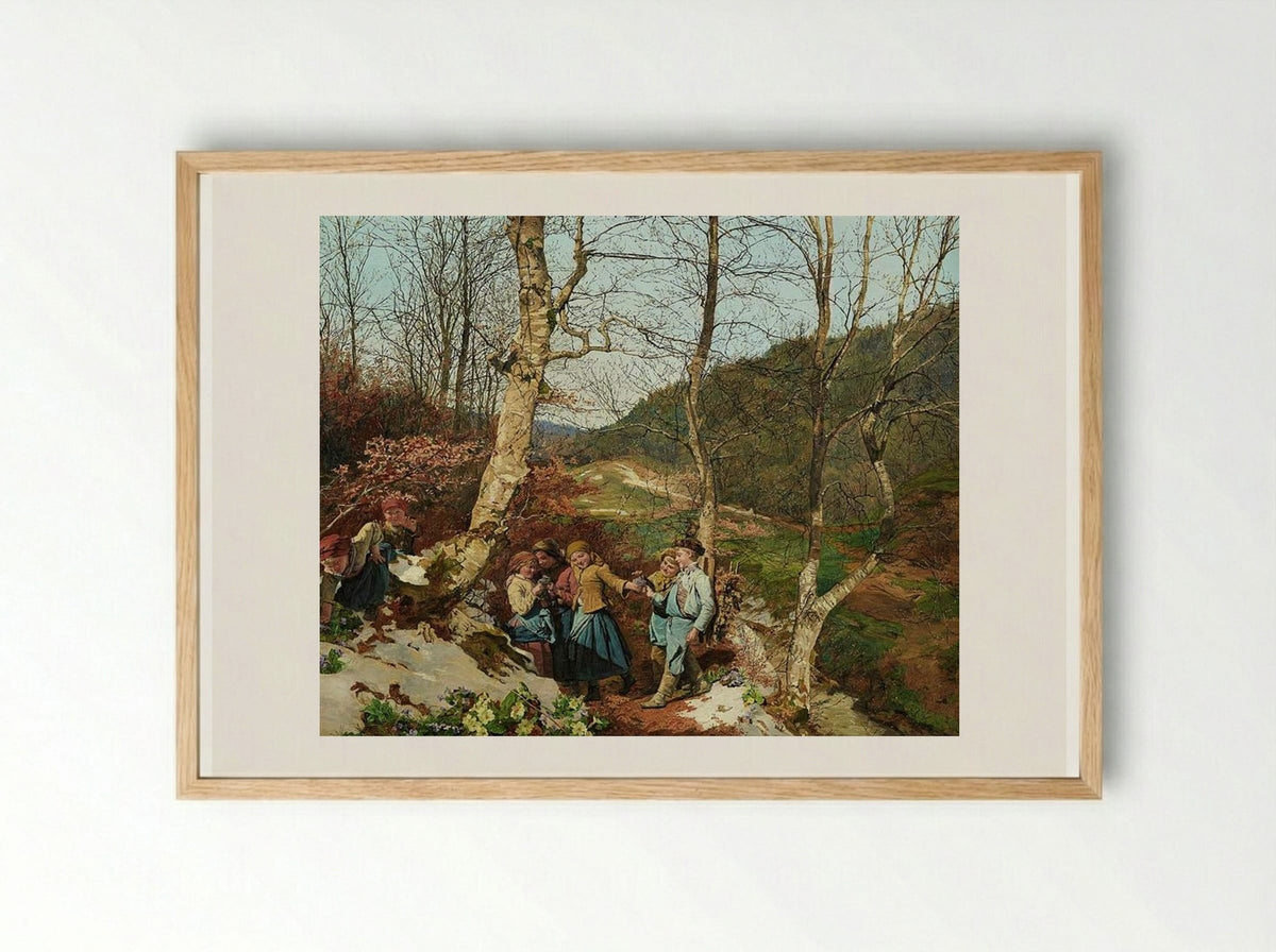 Early Spring in the Vienna Woods - Ferdinand Georg Waldmüller - Framed Print Wood