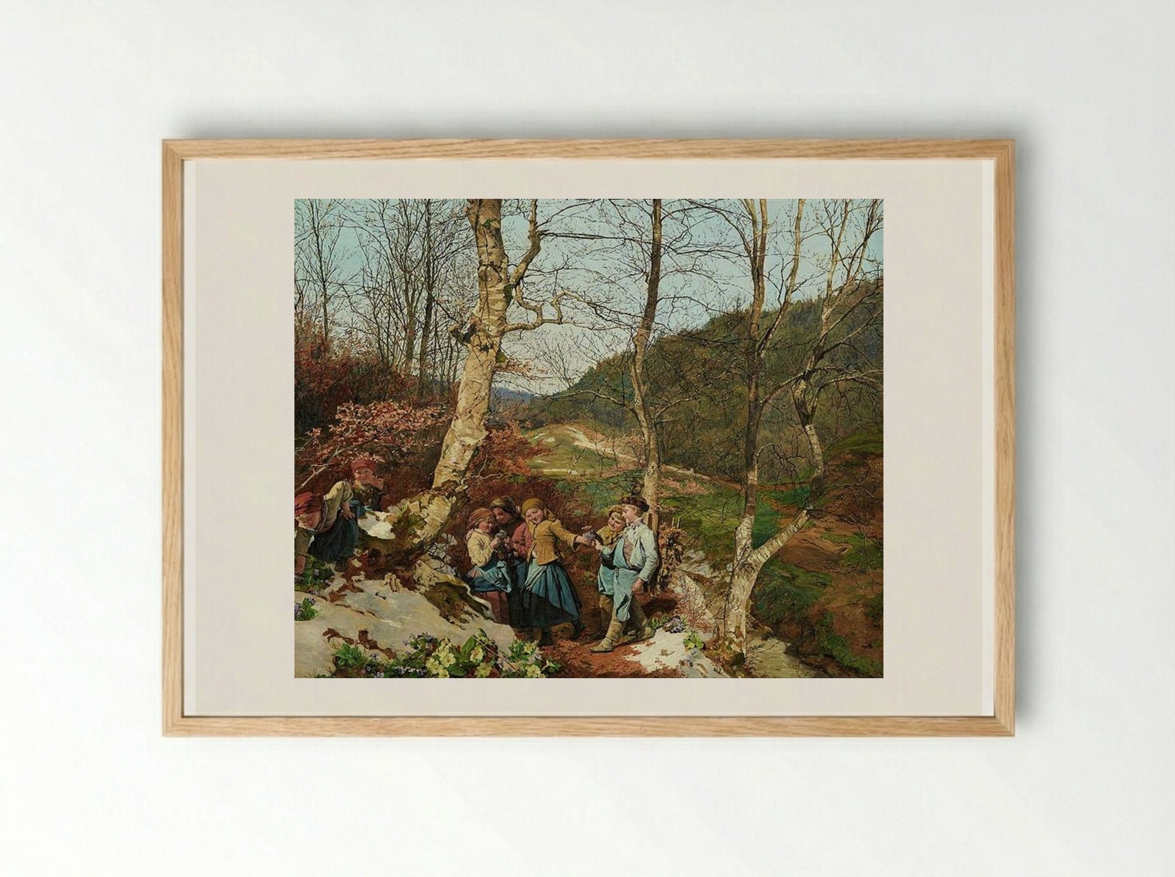 Early Spring in the Vienna Woods - Ferdinand Georg Waldmüller - Framed Print Wood